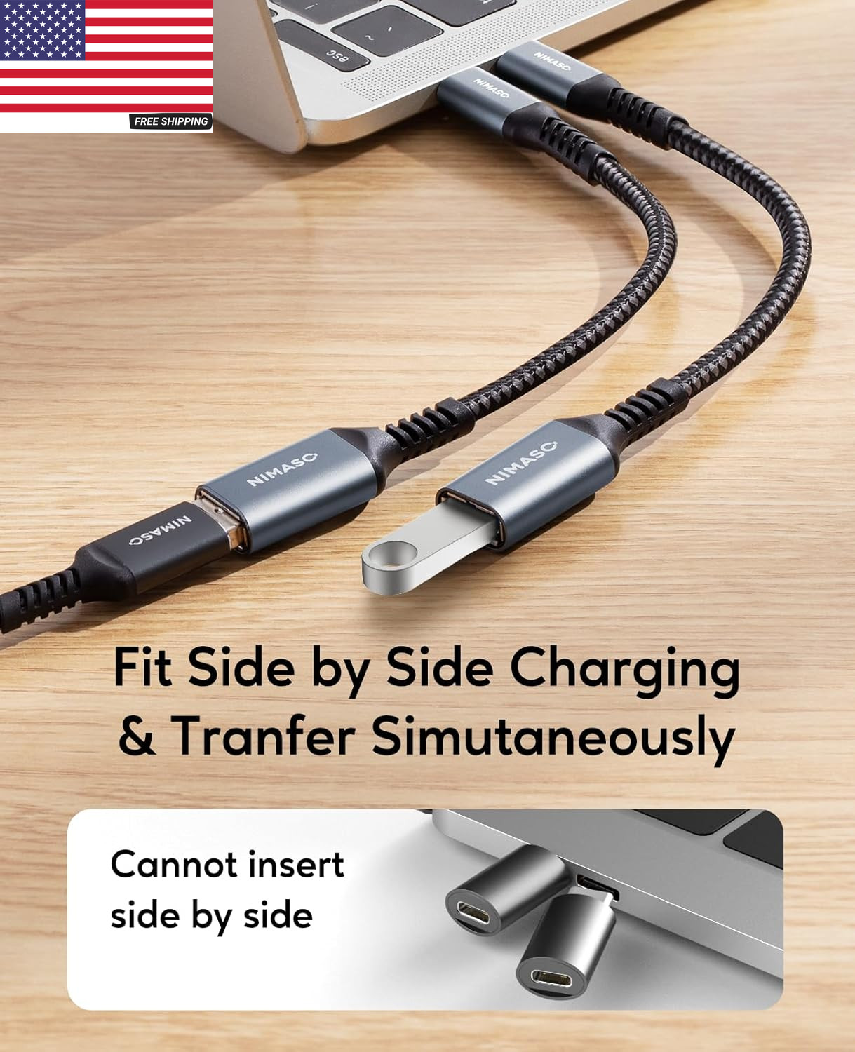 2-Pack USB C to USB 3.0 Adapter USB-C Male to USB-A Female OTG Converter, 5Gbps