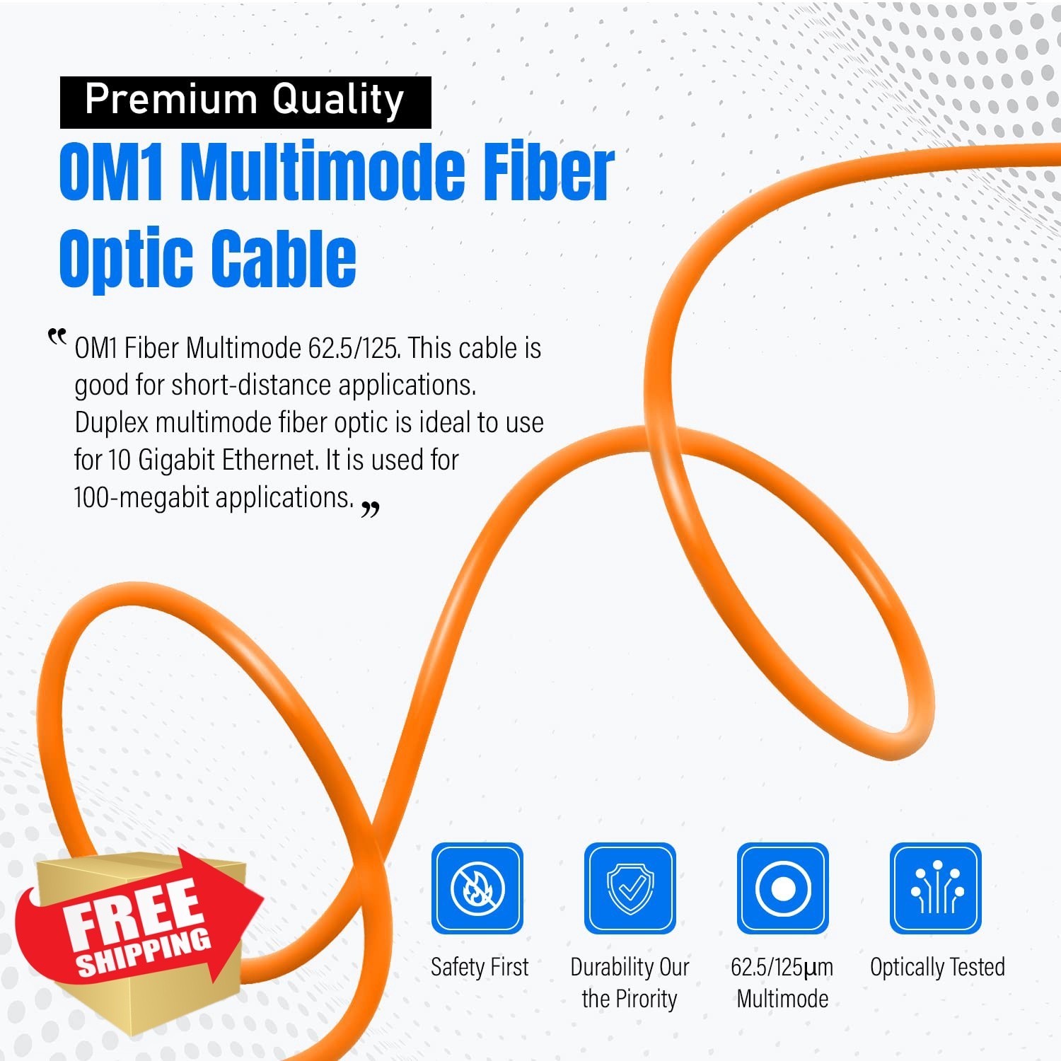 NewYork Cables OM1 SC to SC Fiber Optic Cable 15 Meter