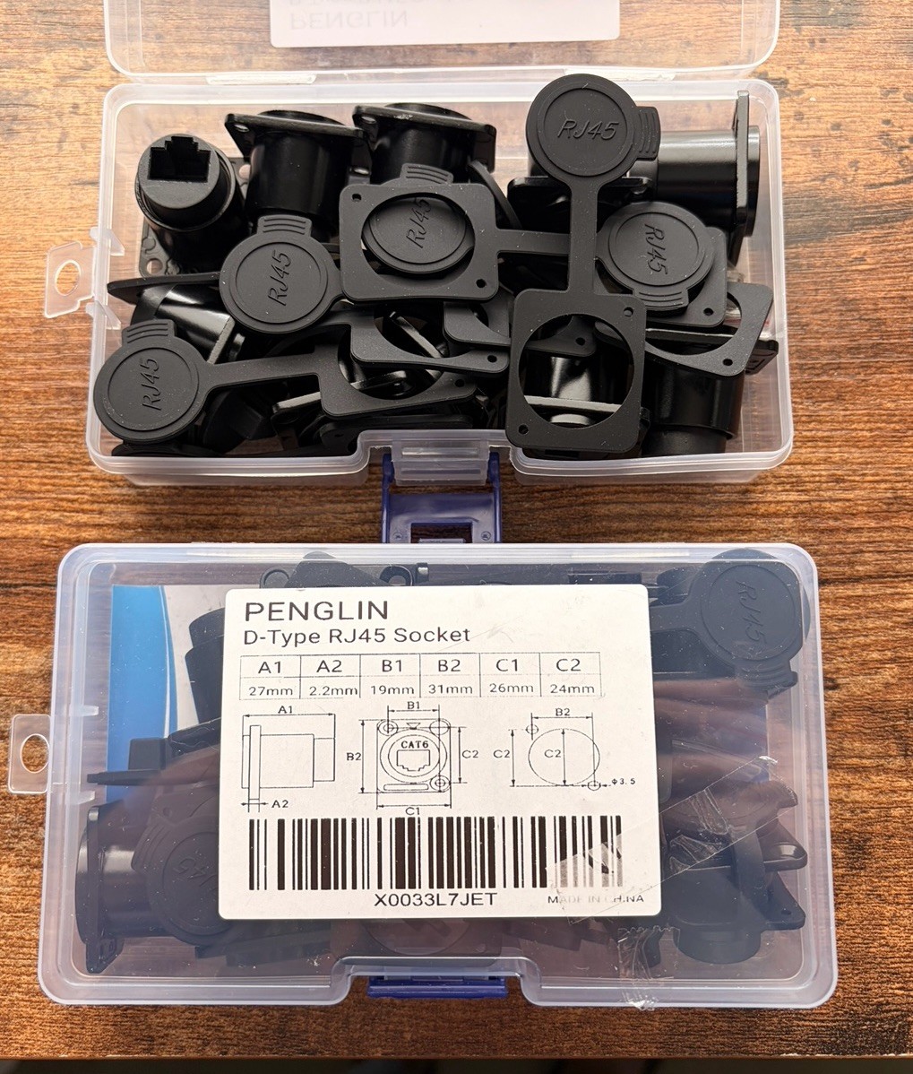 10PCS D-Type RJ45 Coupler, Shielded RJ45 Panel Mount Connector, CAT6 / CAT5E