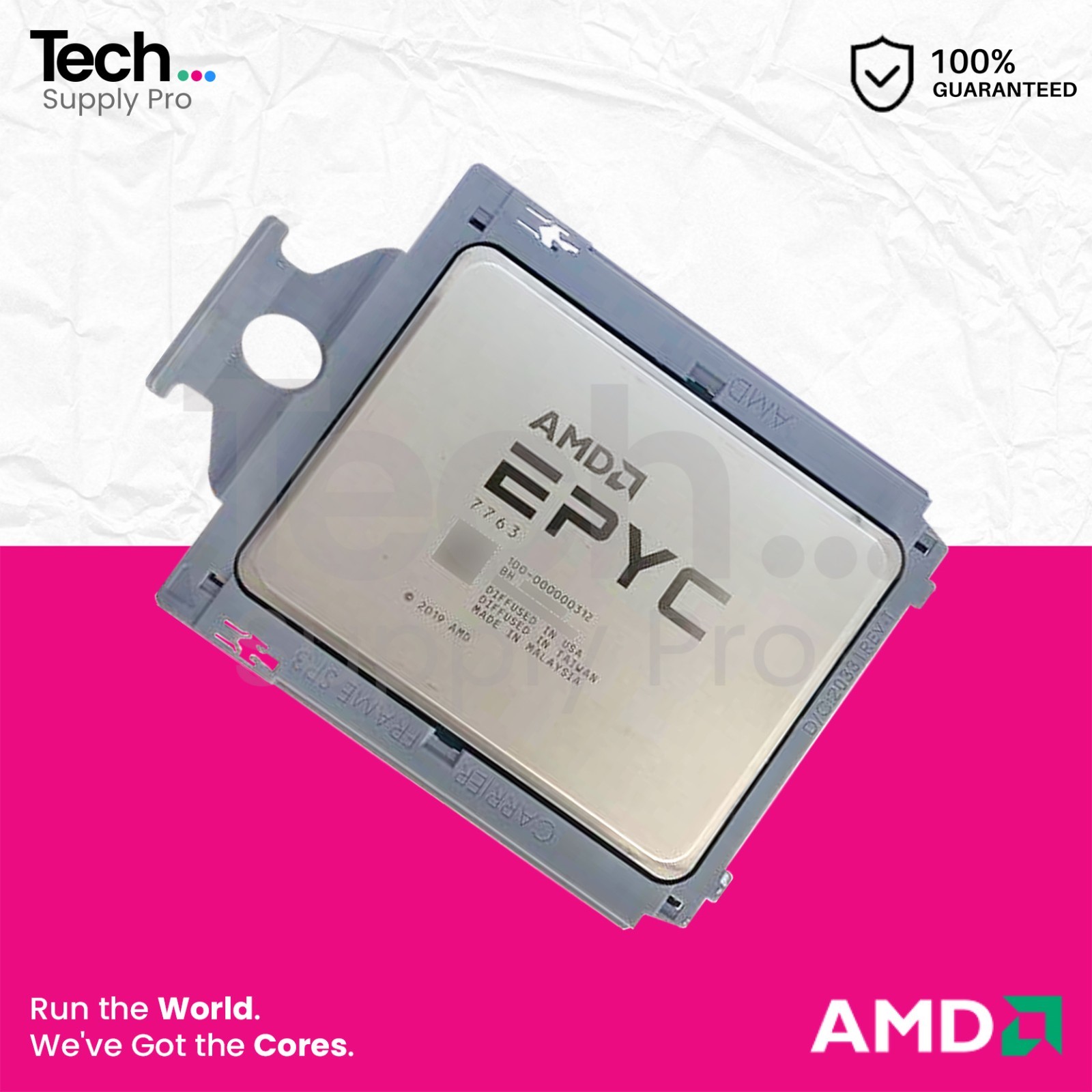 100-000000312 AMD EPYC 7763 64-Core 2.45GHz 256MB 280W Unlocked Processor