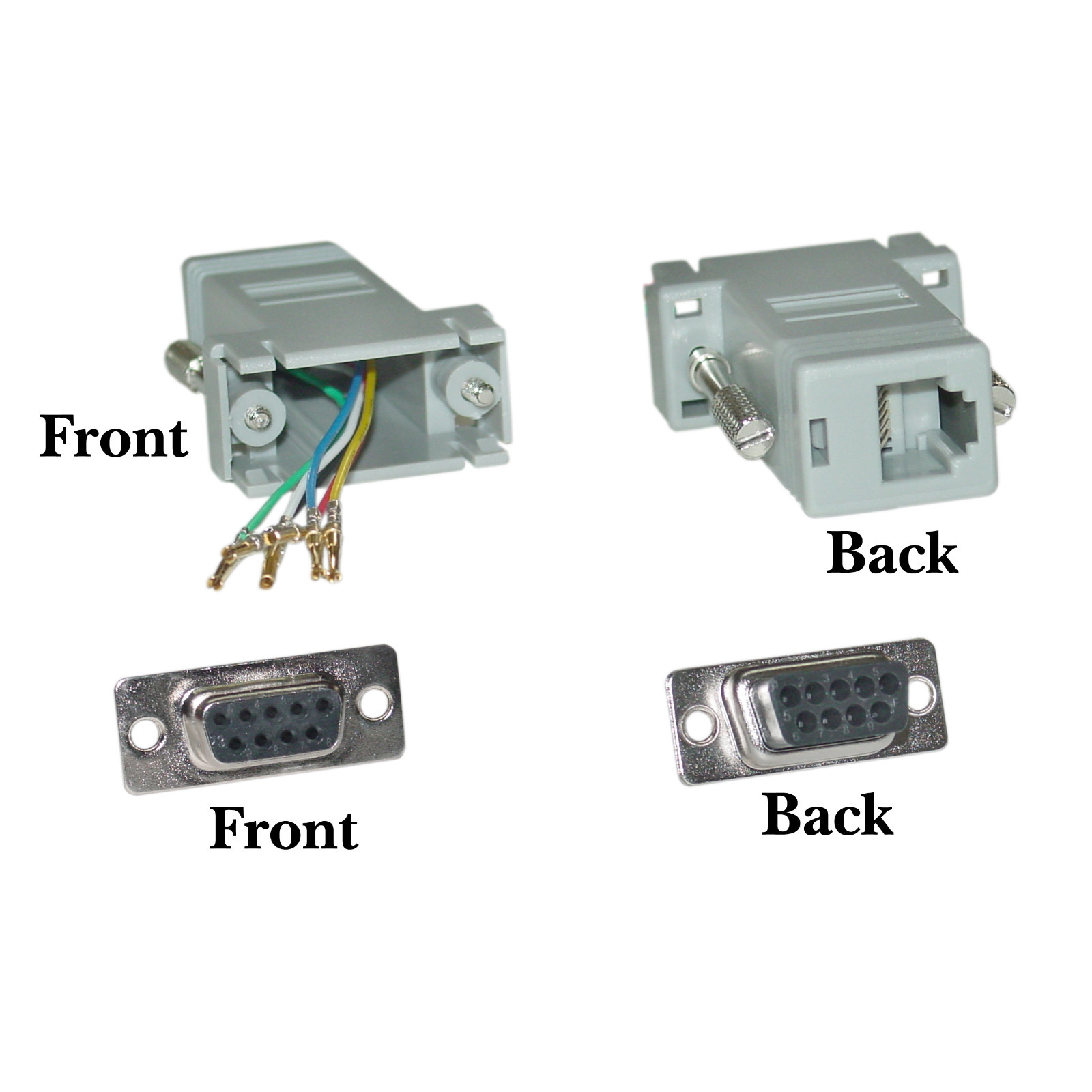 Modular Adapter Gray DB9 Female to RJ45 Jack Part 31D1-17400