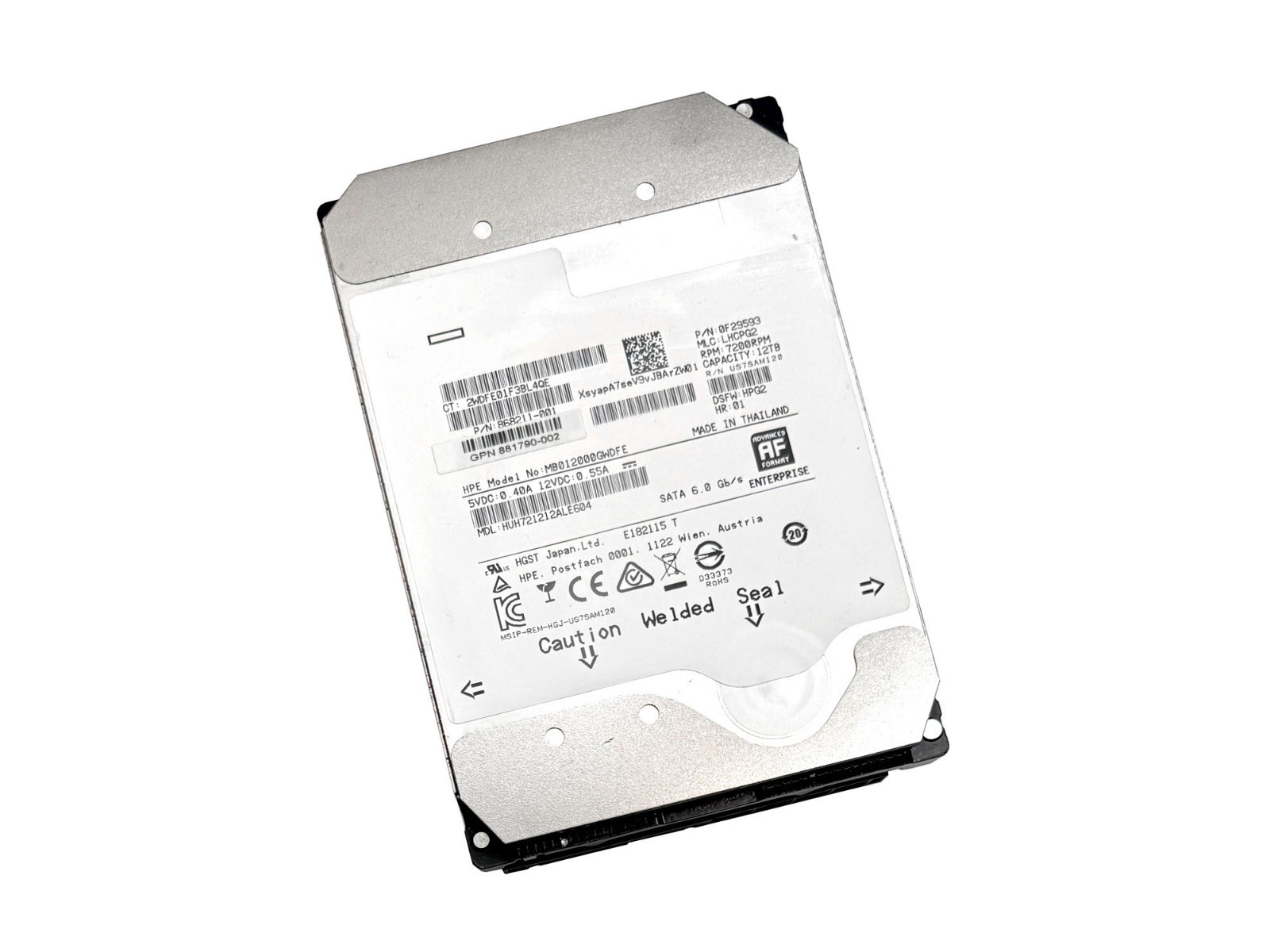 HGST Ultrastar He12 12TB SATA 6Gb 256MB 3.5″ Enterprise HDD- HUH721212ALE604