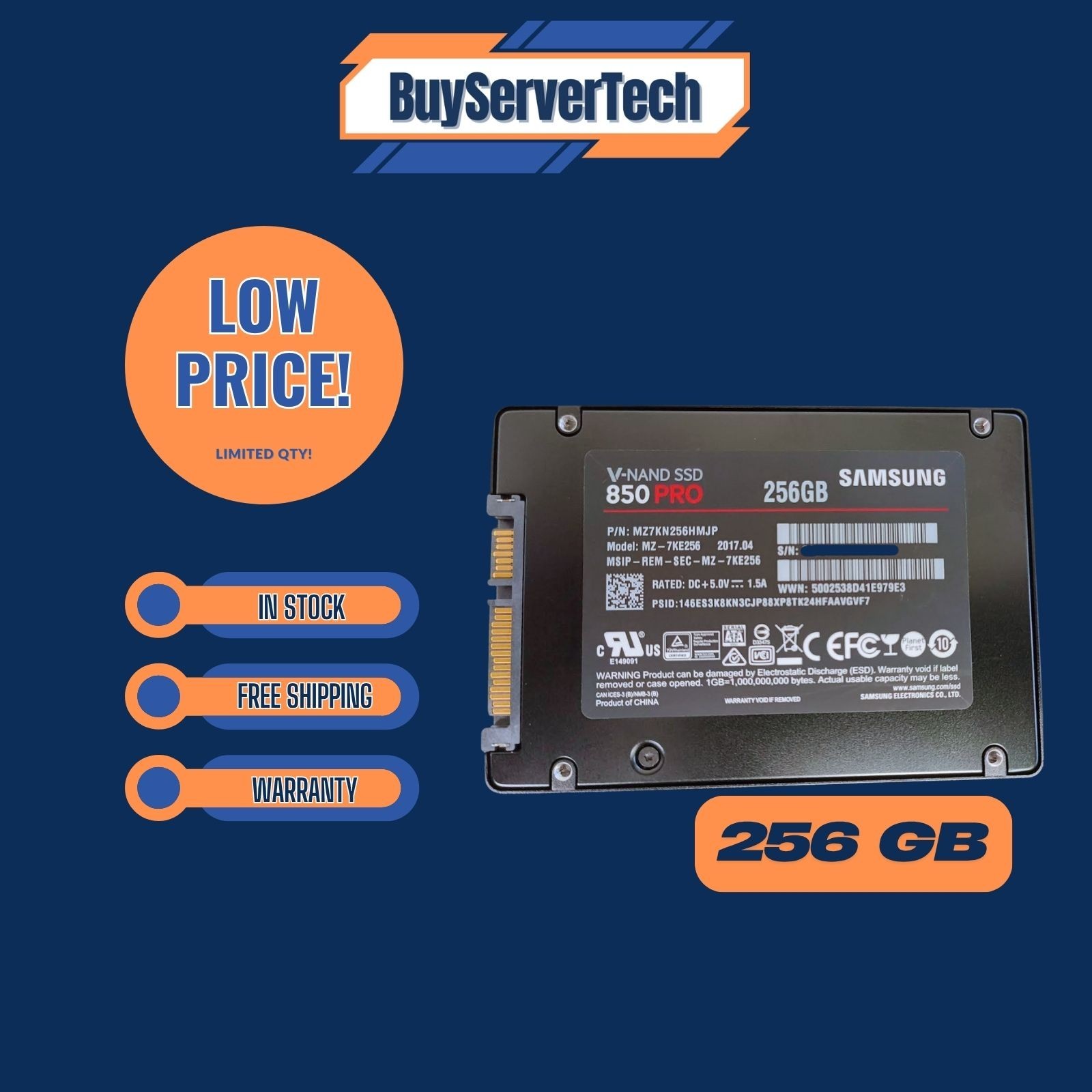 Samsung 850 Pro MK-7KE256 MZ7KN256HMJP 256gb 2.5″ SSD SATA