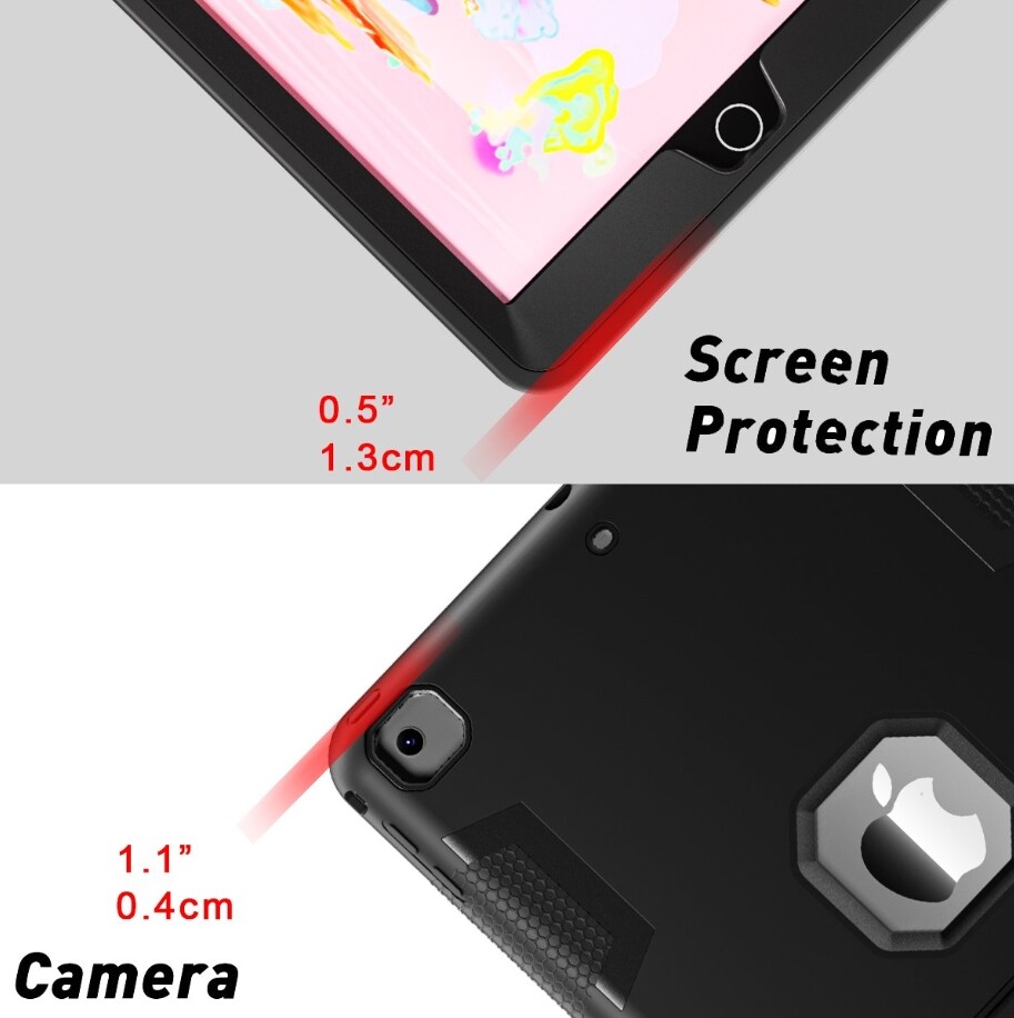 For iPad 9th 8th 7th 10.2″ Case Heavy Duty Shockproof Cover + Screen Protector
