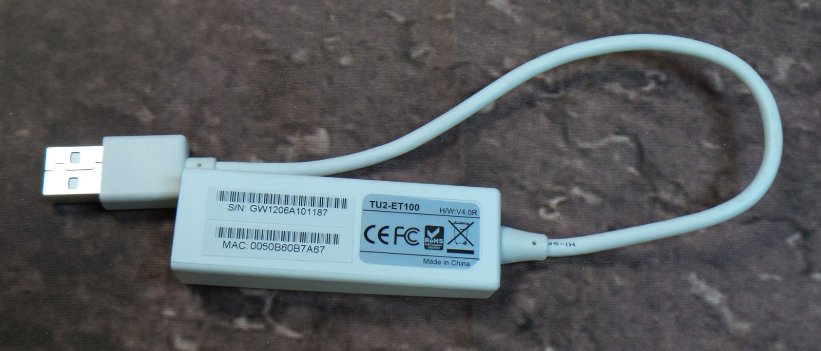 Trendnet TU2-ET100 USB to Ethernet Adapter 10/100Mbps Laptop Desktop Windows