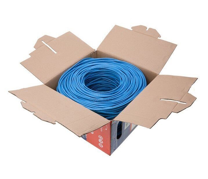 1000FT CAT6 Plenum UTP Ethernet Cable CMP 23AWG 550MHz Solid Bulk Wire Blue
