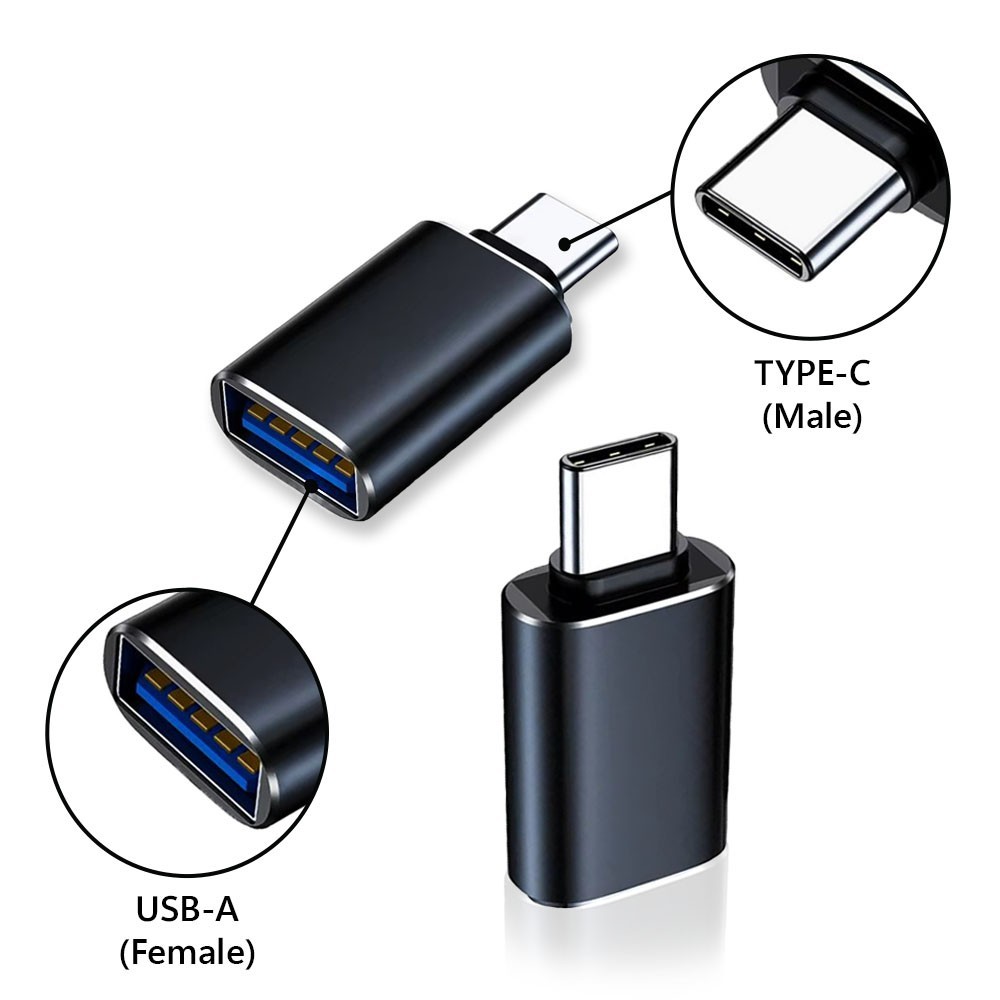 2 Pack Fenzer Type C Adapter USB-C to USB 2.0 Female Port Converter for MacBook