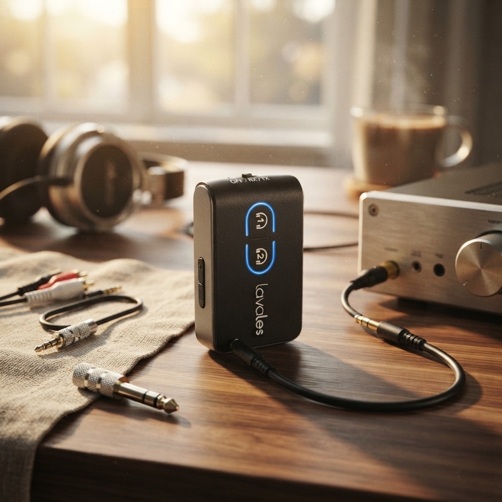 Compact Bluetooth 5.3 Transmitter Receiver: Low Latency Audio for Easy Sharing