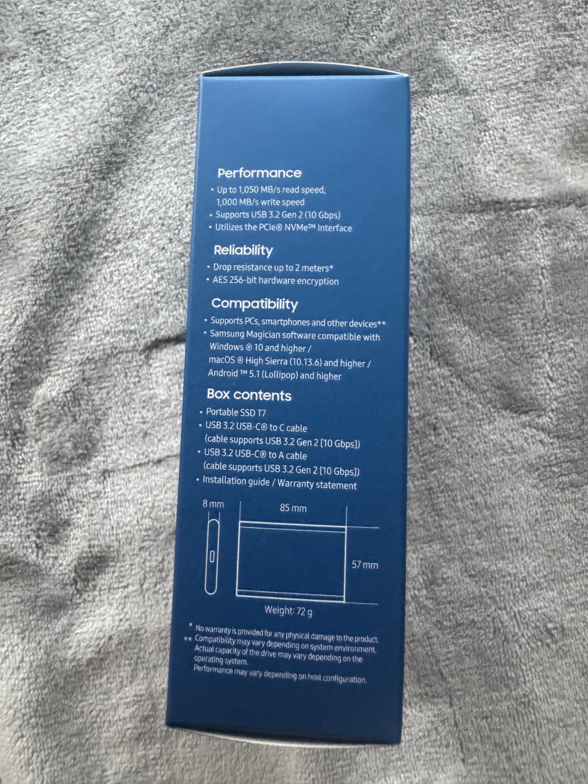 Samsung T7 Portable SSD 2TB USB 3.2 Gen 2