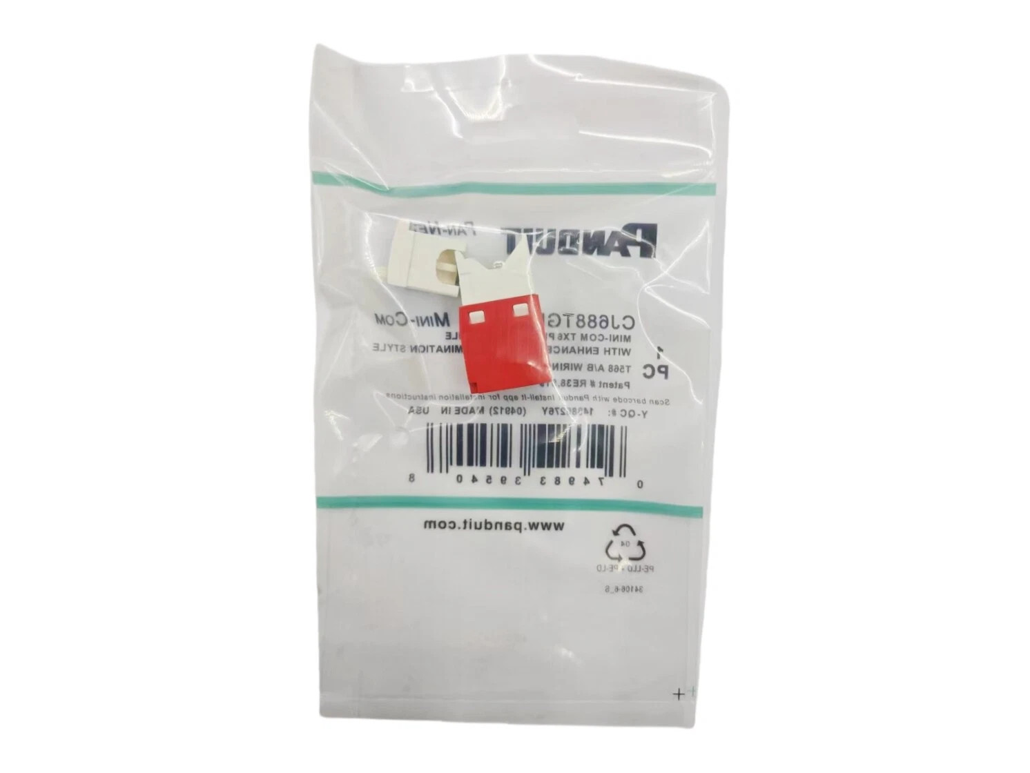 50PCS RED Panduit Giga TX Cat6 Network Jack CJ688TGRD US