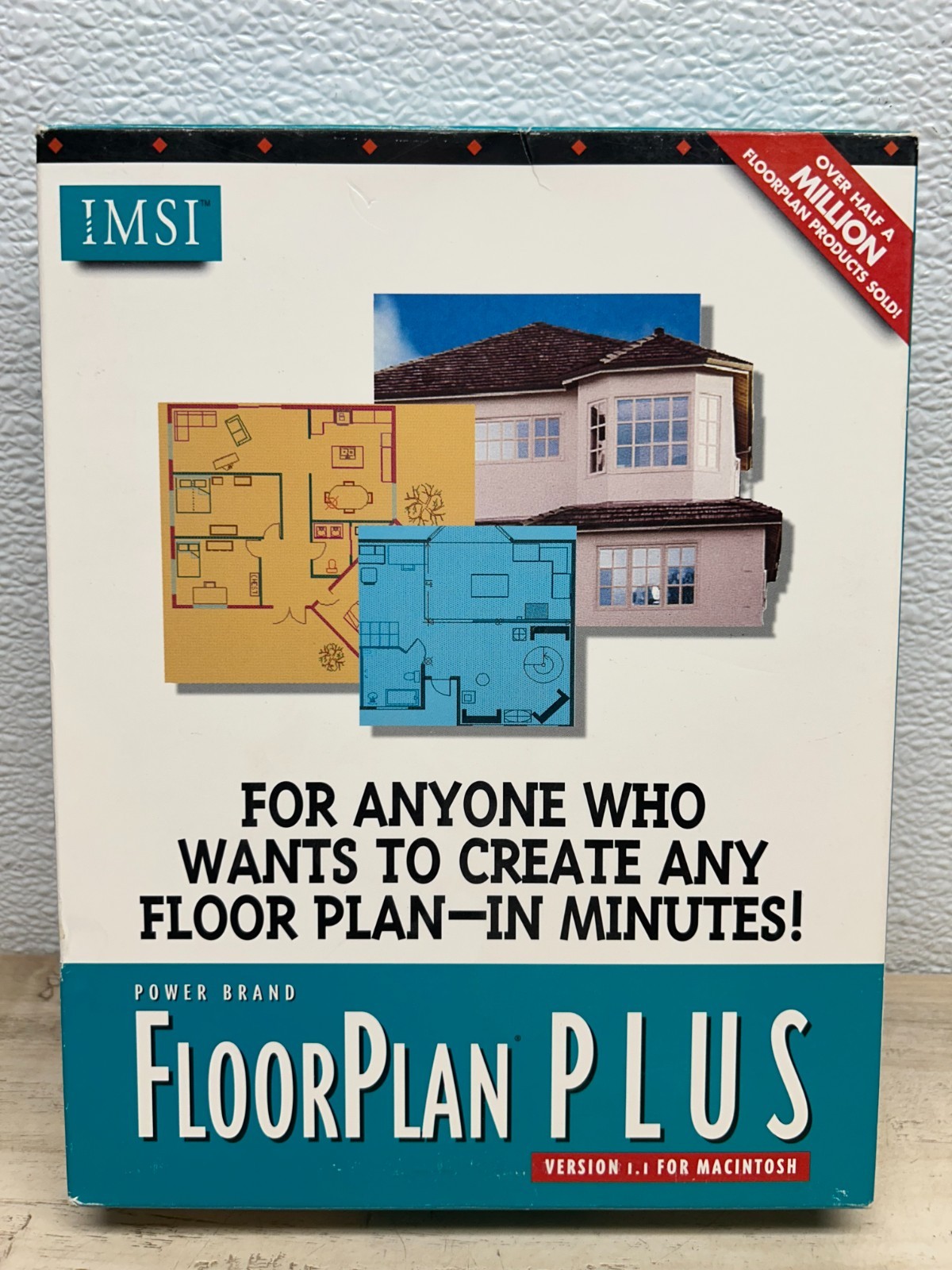 Vtg 1995 Floor Plan Plus 3.5″ Floppy Disc & User Manual For Mac Version 1.1