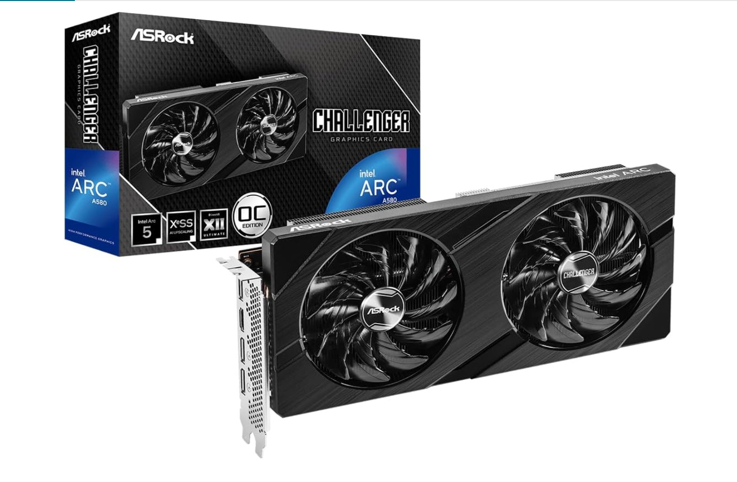 ASRock Intel Arc A580 Challenger 8GB OC Graphics Card Intel Xe HPG Architecture