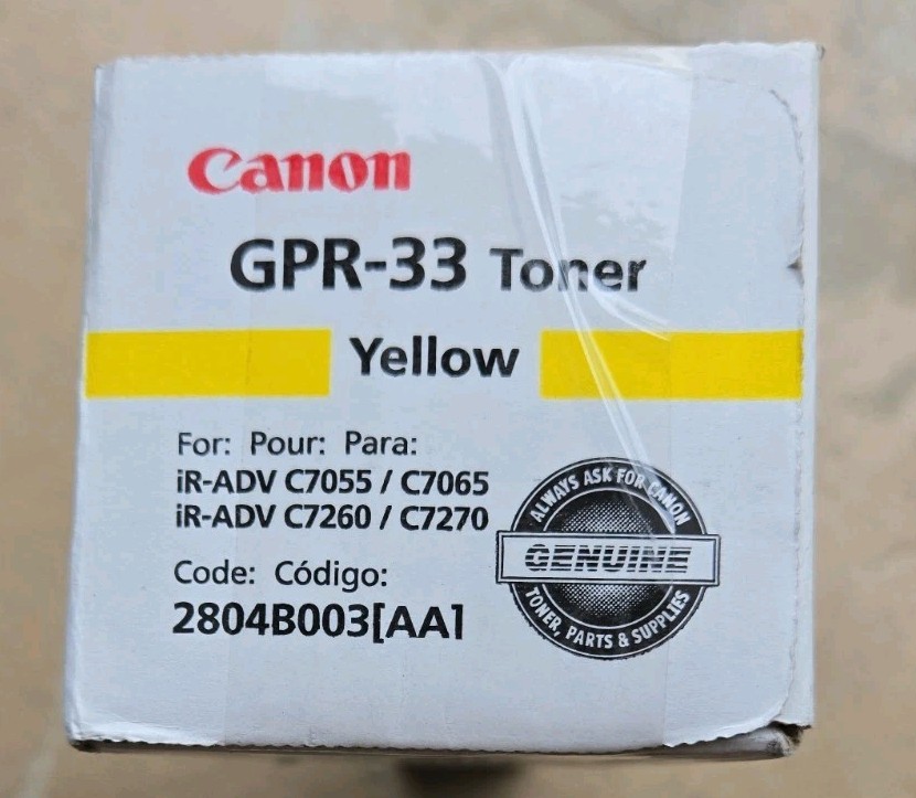 Canon GPR-33 Laser Toner Cartridge – Yellow (CNM2804B003AA)