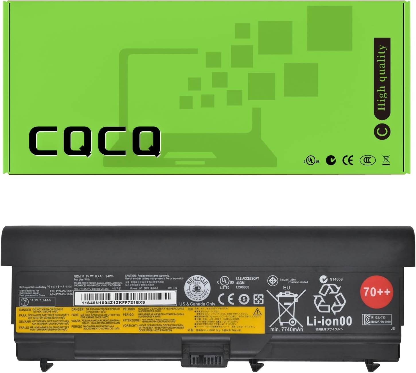 70 Laptop Battery for Lenovo ThinkPad T430 T420 T410 T530 T520 T510 W530 W520