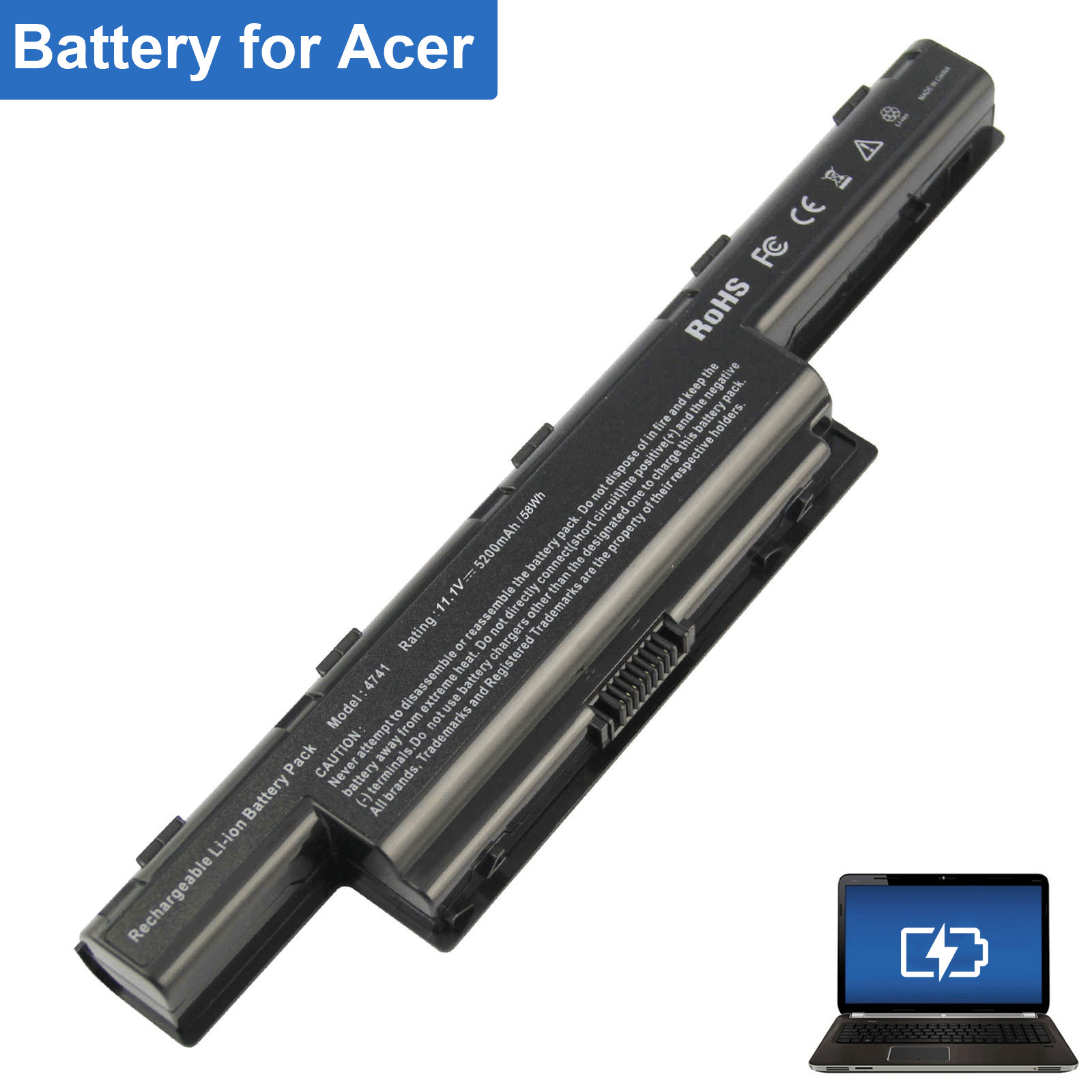 AS10D31 Battery for Acer Aspire 4551 4741 5750 7551 7560 AS10D51 AS10D81 5200mAh