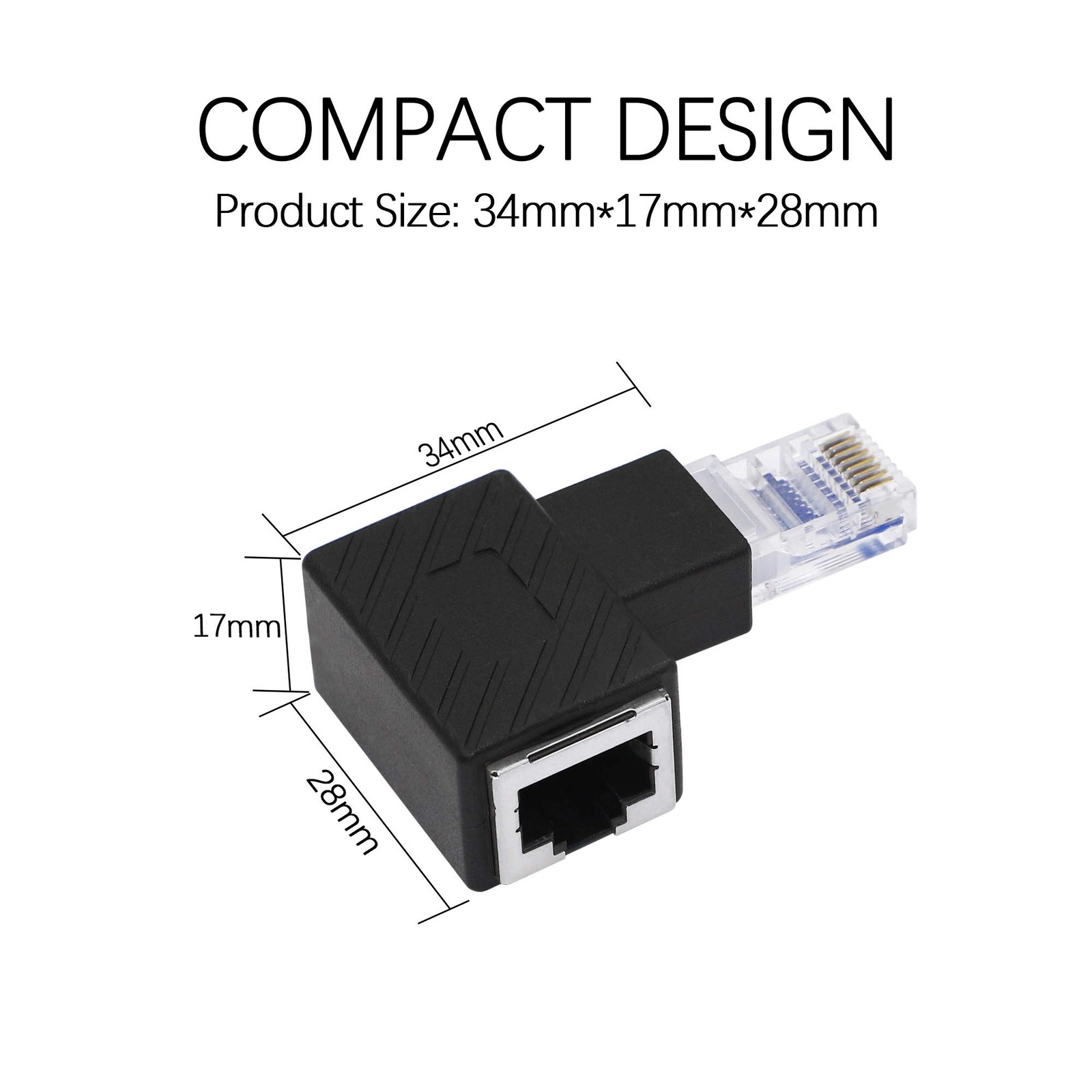 Cat5e/cat6 Rj45 Ethernet Adapter2pack 90 Degree Ethernet Rj45 / 8p8c Male To Fe