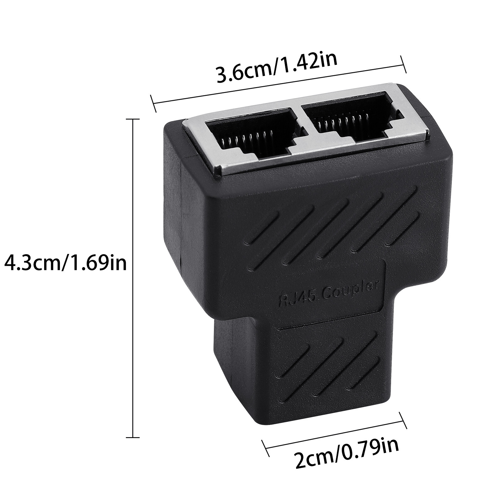 RJ45 Splitter Adapter 1 to 2 Ways Dual Female Port CAT6/5/7LAN Ethernet Plug LOT