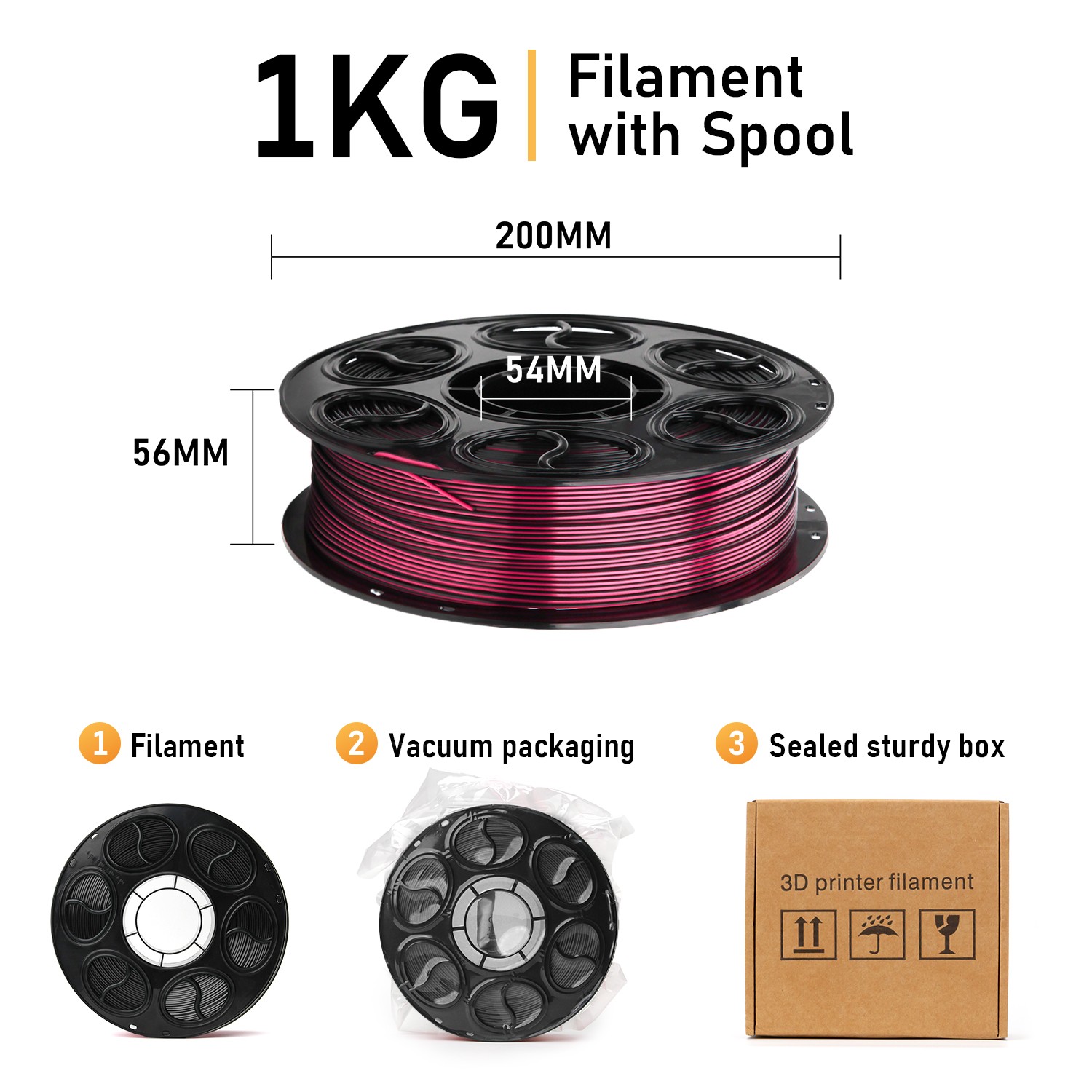 FILAZOO 10KG PLA Silk Filament 1.75mm 200-300mm/s High Speed 3D Printer Filament