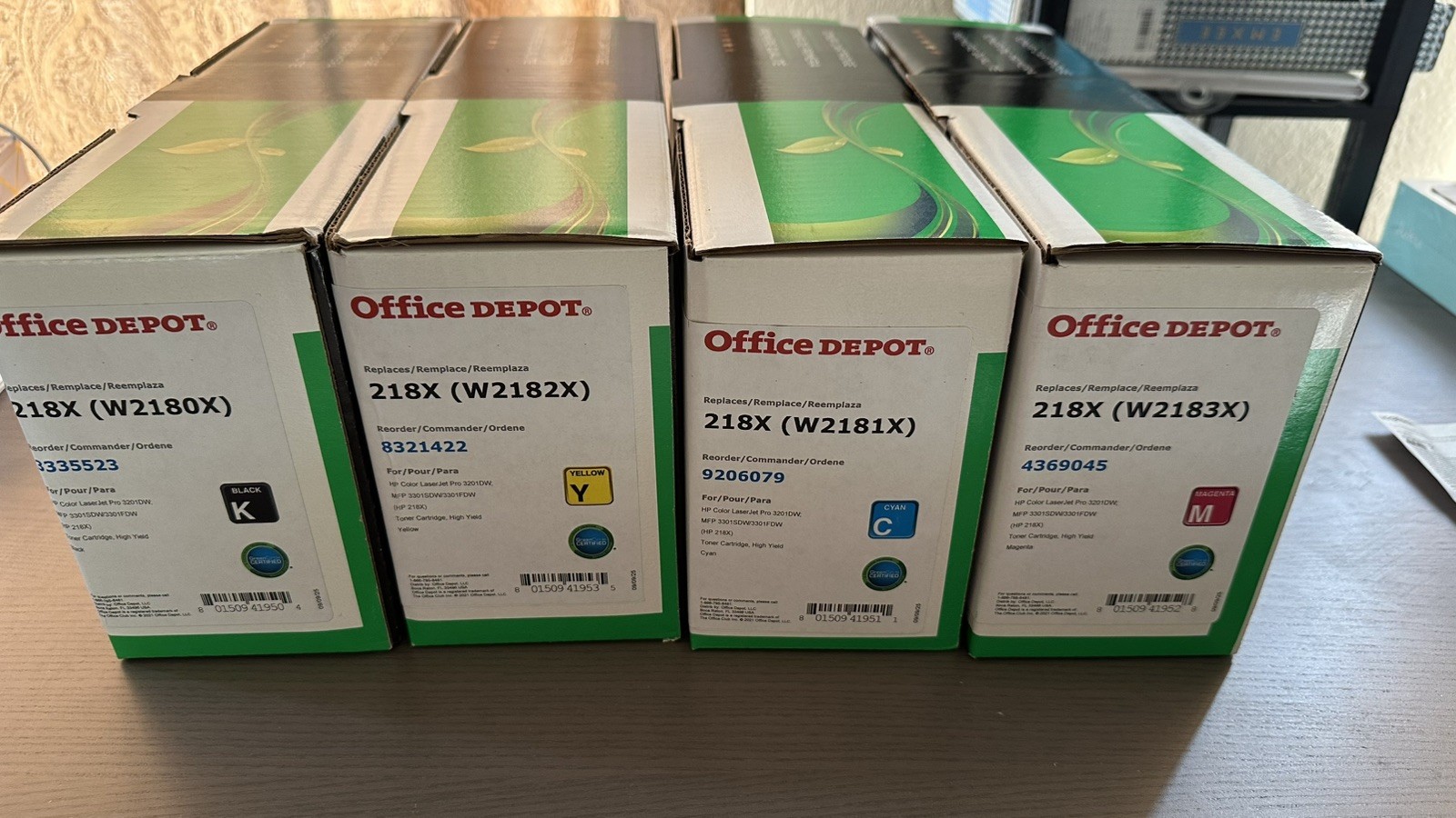4 Color 218X Toner Cartridges for HP LaserJet 3201dw
