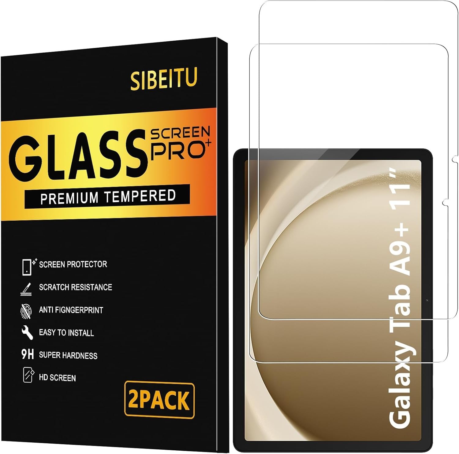 2 Pack Screen Protector for Samsung Galaxy Tab A9 plus 2023, 11 Inch HD Clear 9H