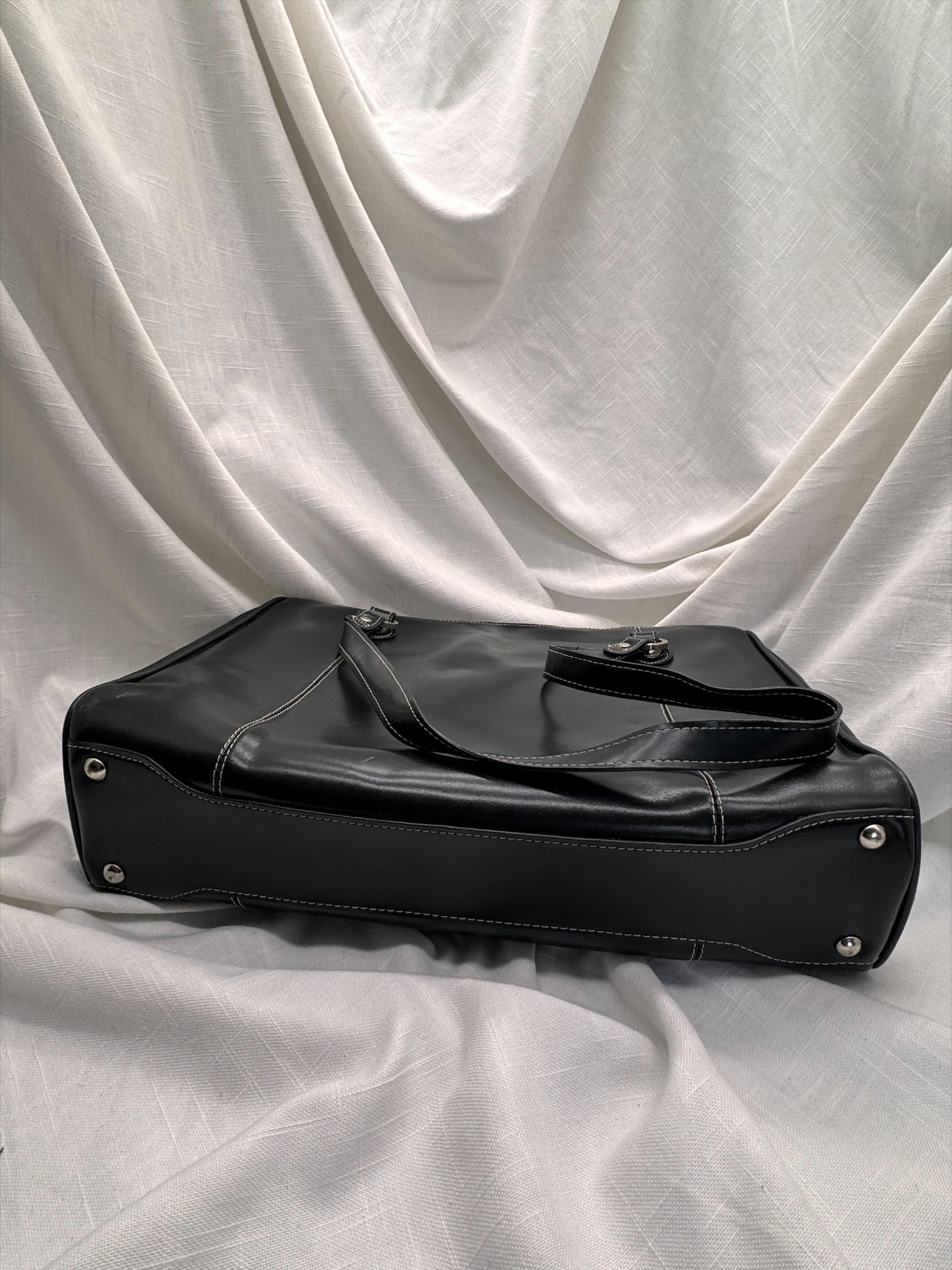 McKlein Laptop Briefcase Shoulder Bag Black Contrast Stitch Business
