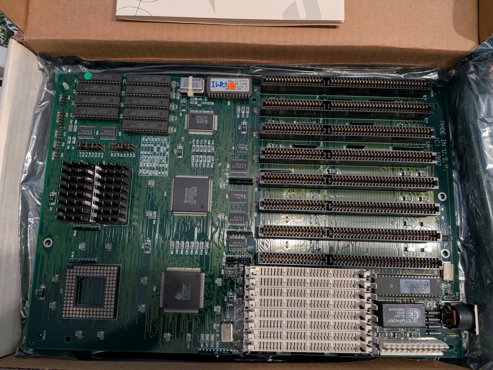 Vintage Symphony MB-SY433C-V24 486 Motherboard w/ 486 CPU 256KB Cache 8-ISA