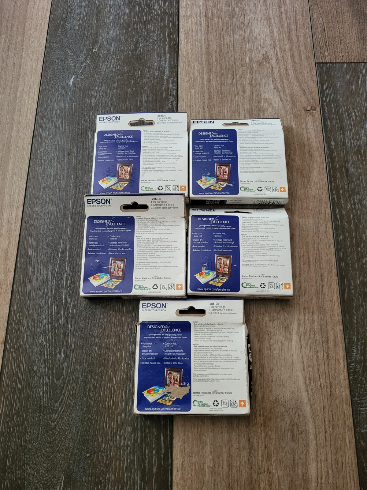 (6 Boxes) Epson 288 Black Ink Cartridges T288120 Brand New Expired