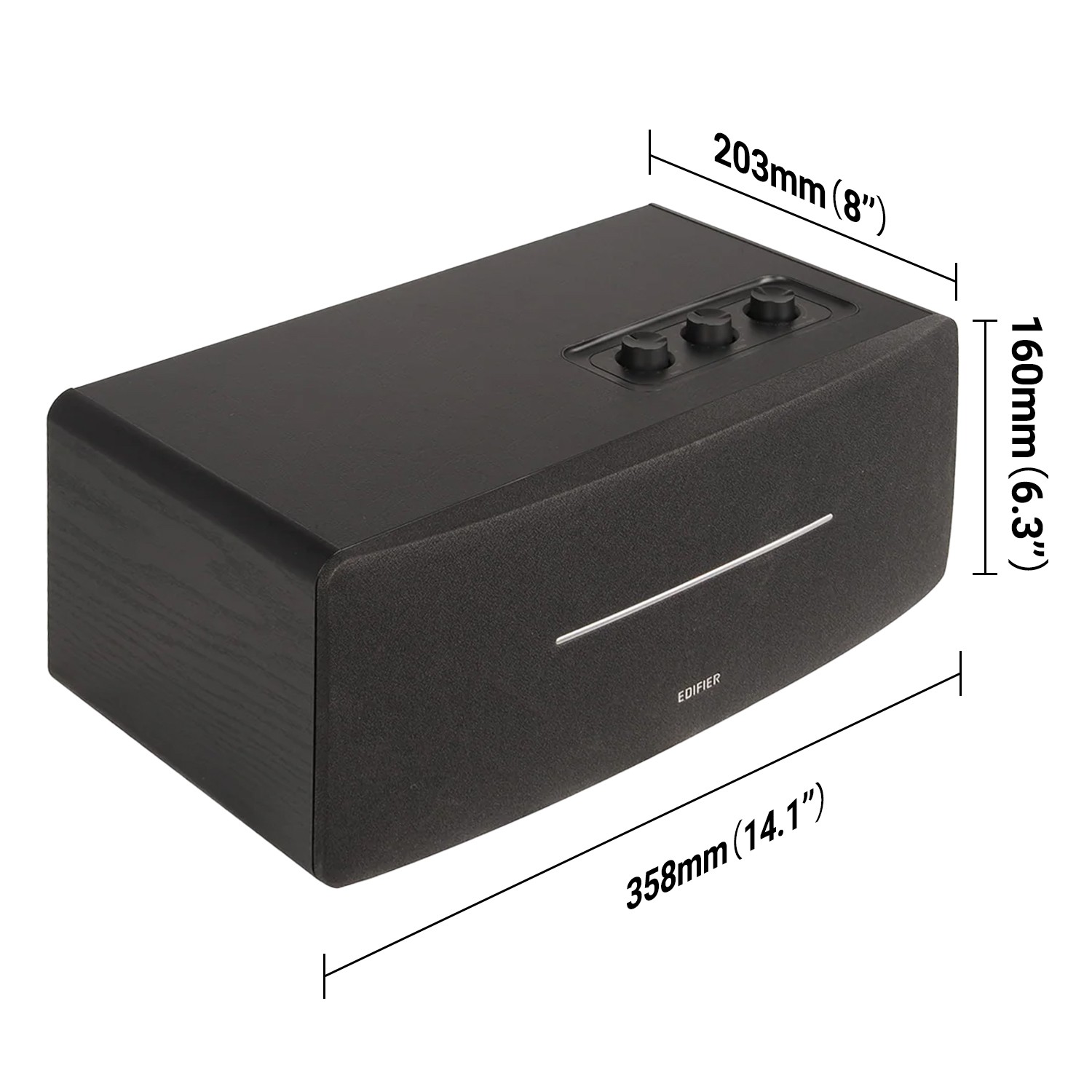 Edifier D12 Tabletop Integrated Stereo Wireless Speaker Bluetooth RCA AUX Inputs