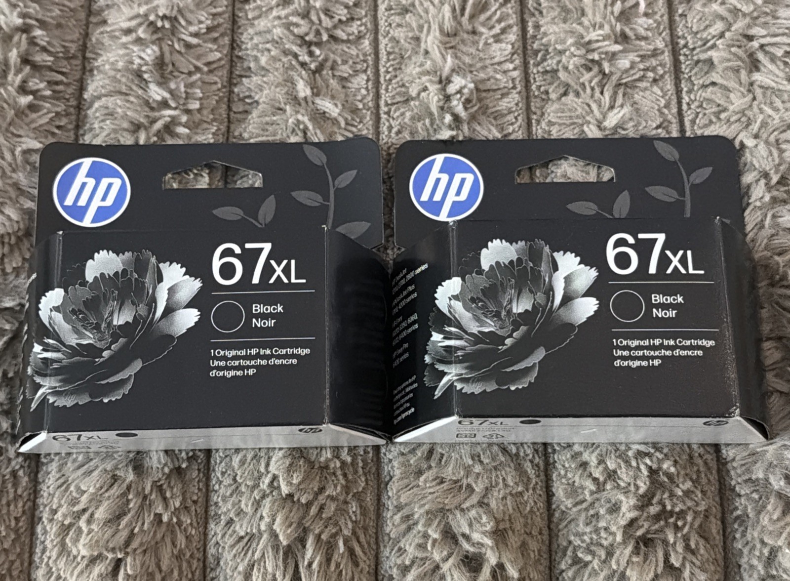 Lot Of 2 – Genuine HP 67XL High Yield Black Ink Cartridge Exp 12/27