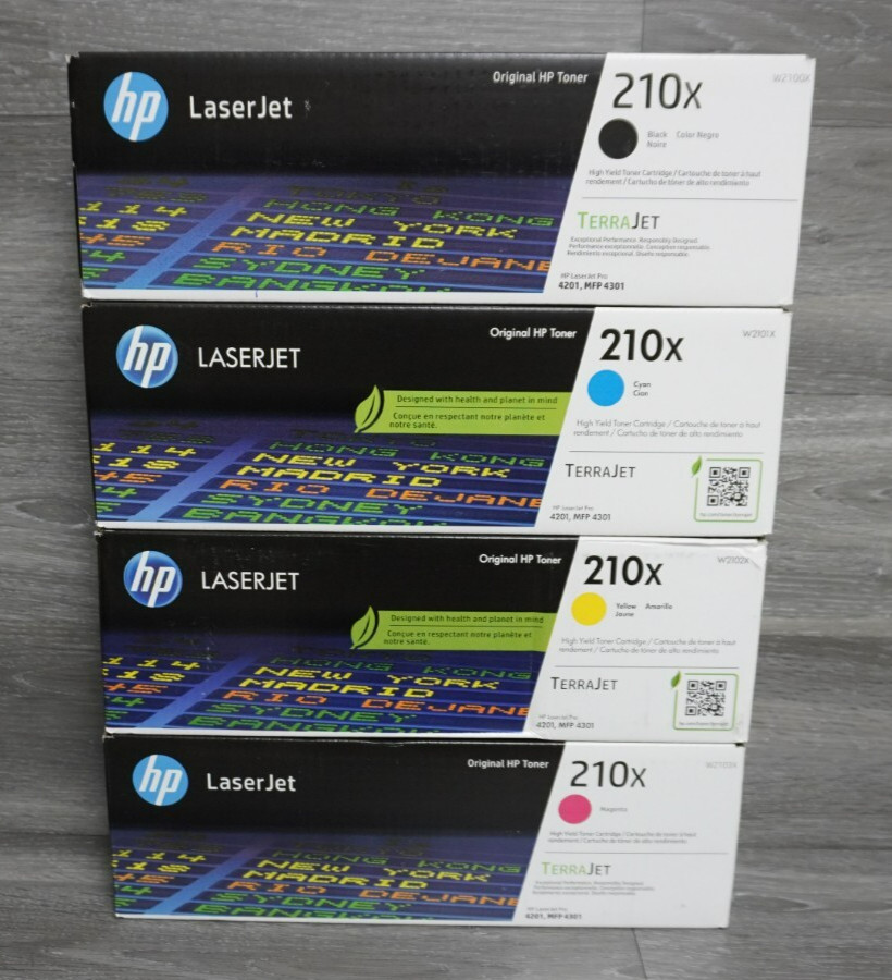 HP 210X W2100X W2101X W2102X W2103X High Yield Set Toner Cartridges 4301fdn