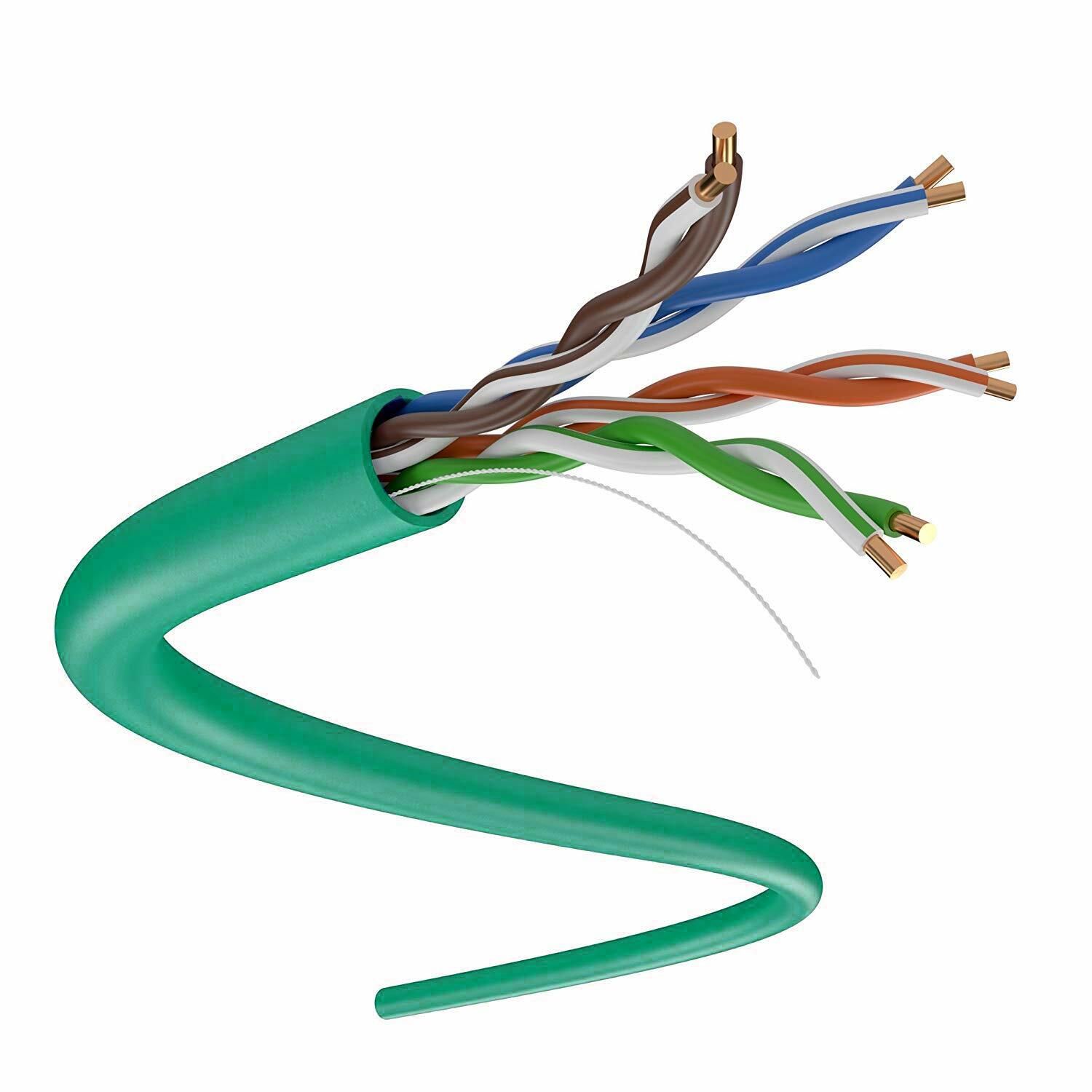 CAT6 700FT UTP CABLE SOLID 23 AWG LAN NETWORK ETHERNET BULK WIRE 550MHz GREEN