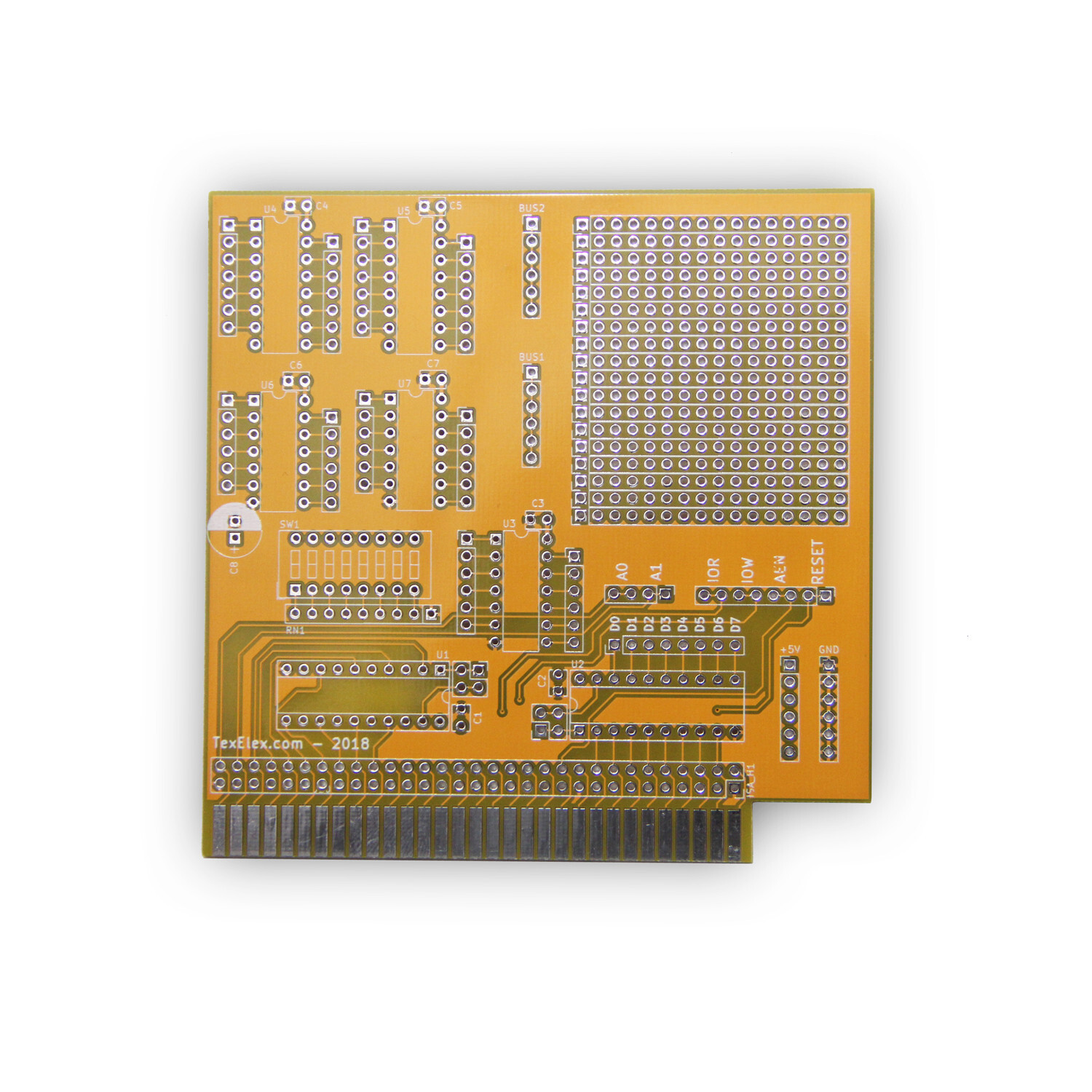 TexElec’s 8 Bit ISA Prototype Card v1.0 (PCB Only)