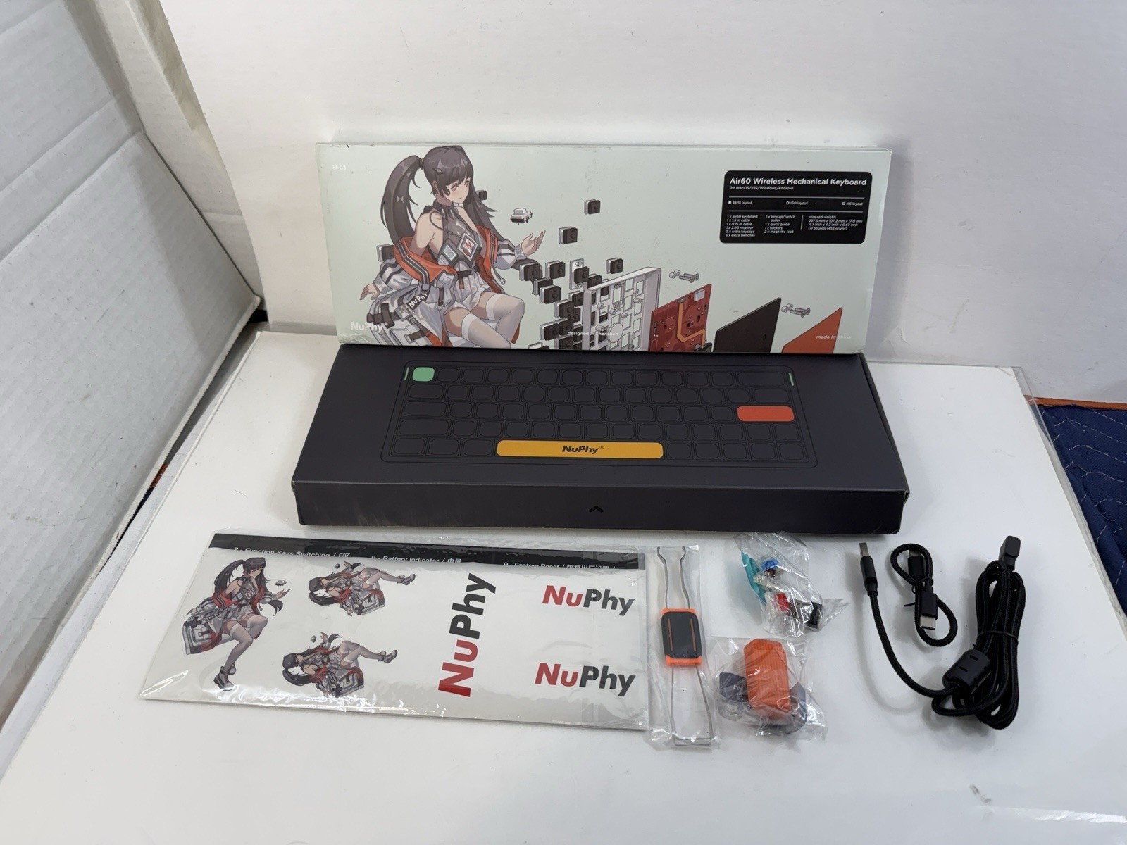 NuPhy Air60 Gray White Keyboard Parts *Missing Keyboard*