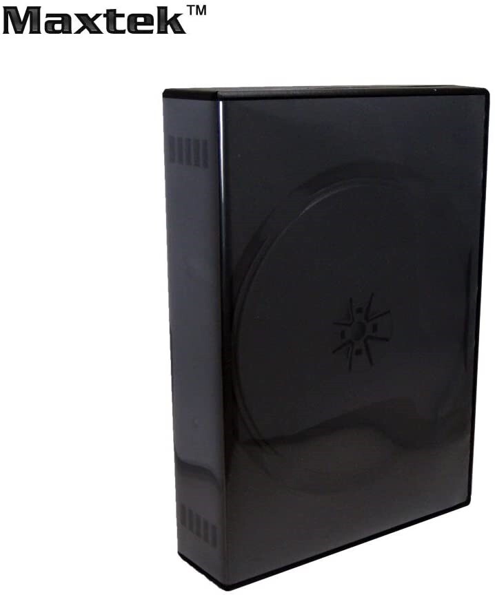 20 x Maxtek Black 12 Disc DVD Cases with 5 Flip Trays and Outter Clear Sleeve