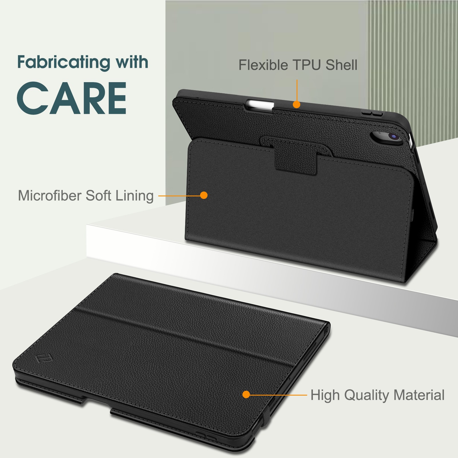 Case for iPad Air 5th 2022 /iPad Air 4th Gen 10.9 Inch Vegan Leather Stand Cover