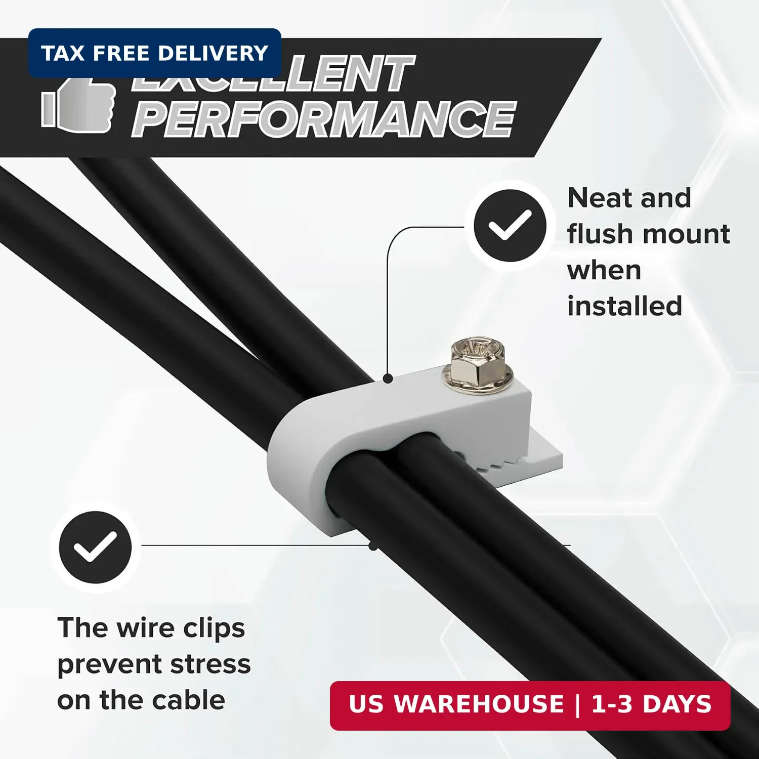 THE CIMPLE CO Dual Cable Clips with Screws – 1/2 Inch Coaxial Cable Clamps Outdo