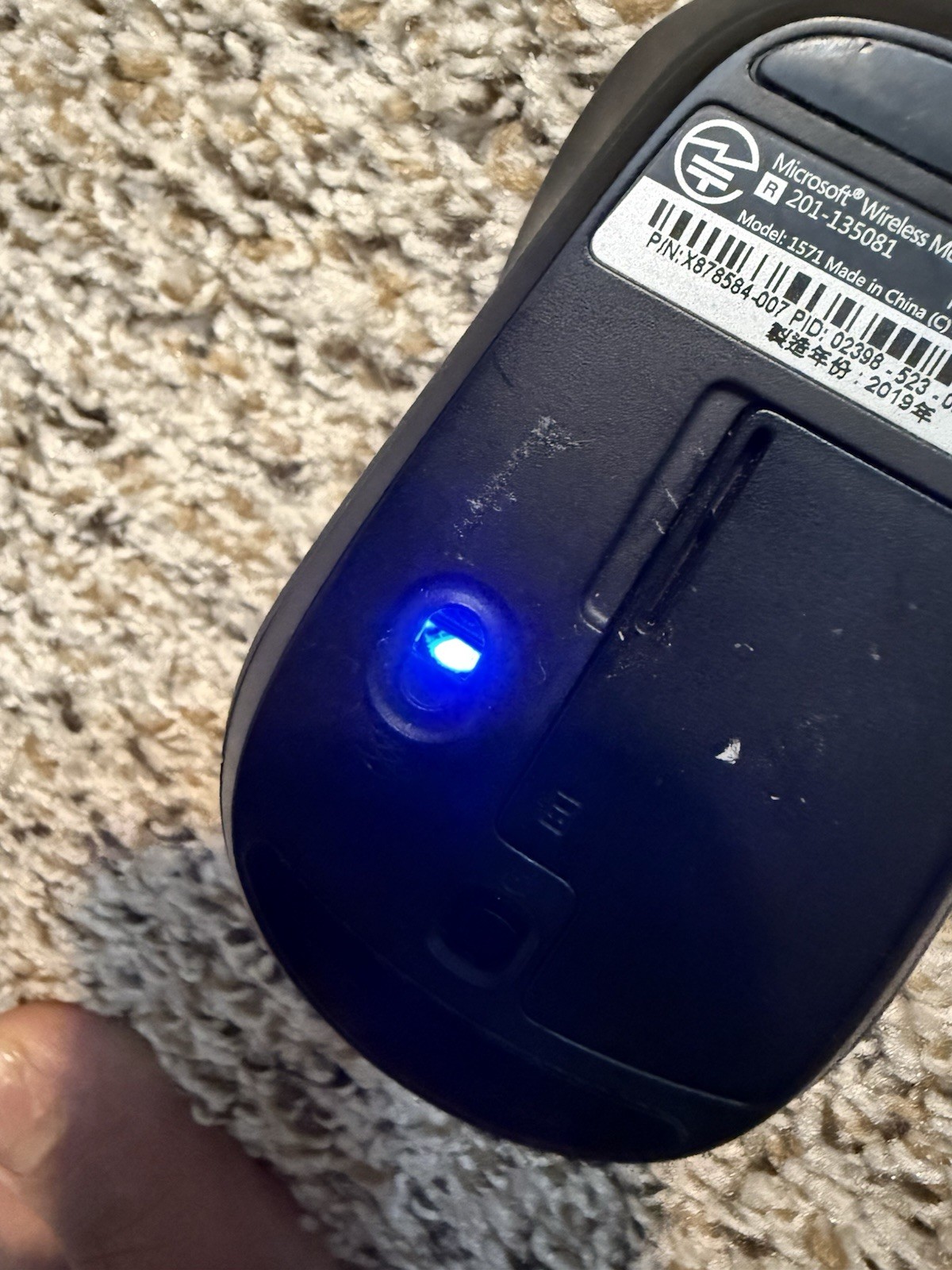 Microsoft Wireless USB Bluetrack Ambidextrous Mobile Mouse 3500 Gray Used