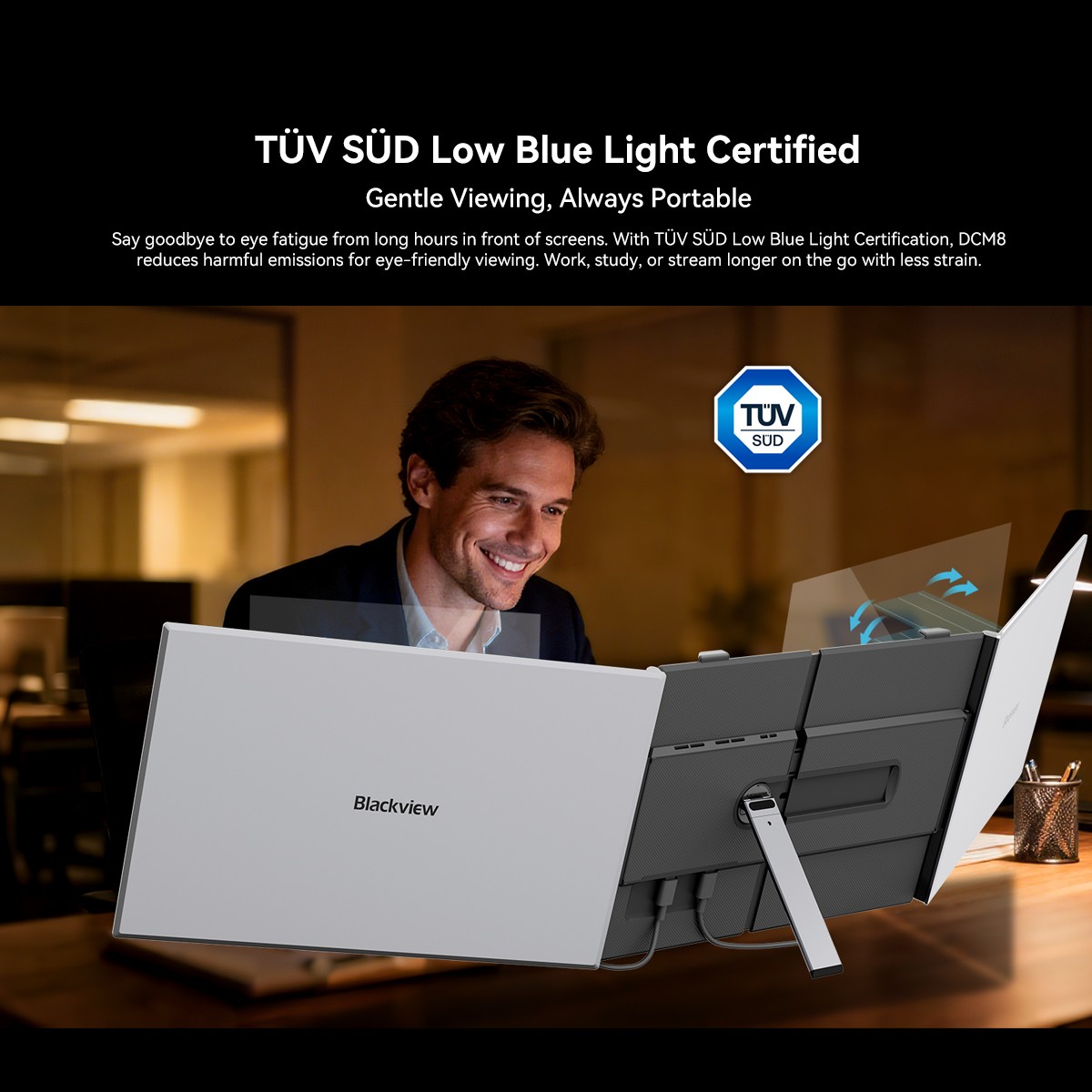 Blackview DCM8 Triple Laptop Screen Extender 15.3″ 1200P FHD IPS USB C Plug&Play