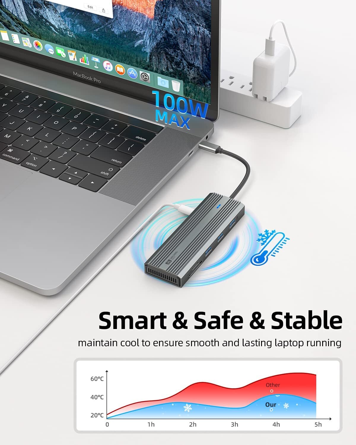 9in1 Hub Laptop Dock Station Type C HDMI 4K TF VGA RJ45 PD 100W USB 3.0 Adapter