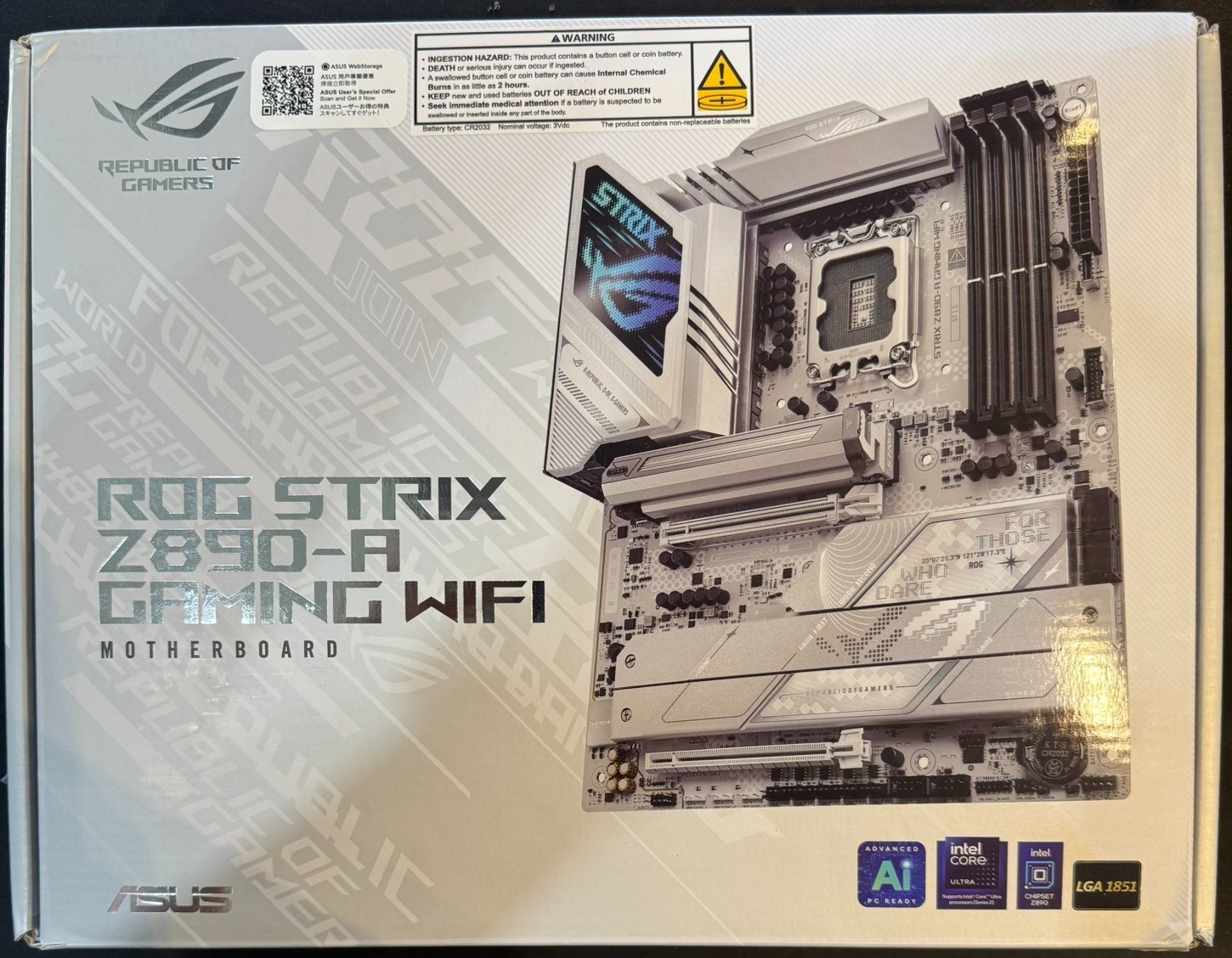 ASUS ROG STRIX Z890-A GAMING WIFI Z890 LGA 1851 DDR5 ATX motherboard