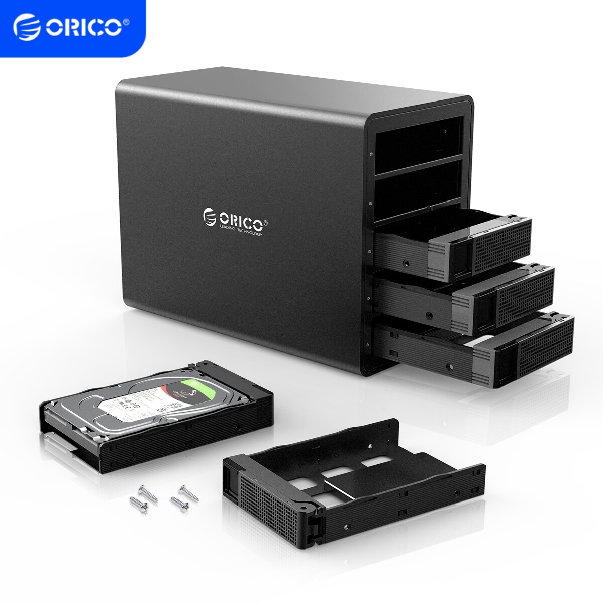 ORICO 5 Bay Type-C Hard Drive Enclosure 3.5”&Daisy Chain For 2.5/3.5” HDD SSDs