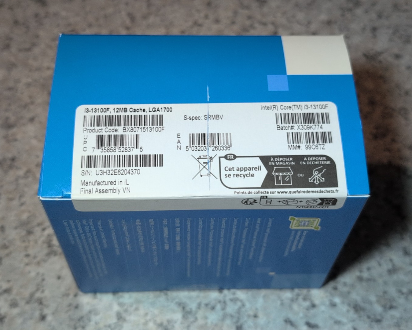 Intel Core i3-13100F Desktop Processor 4 cores (4 P-cores + 0 E-cores) 12MB Cach