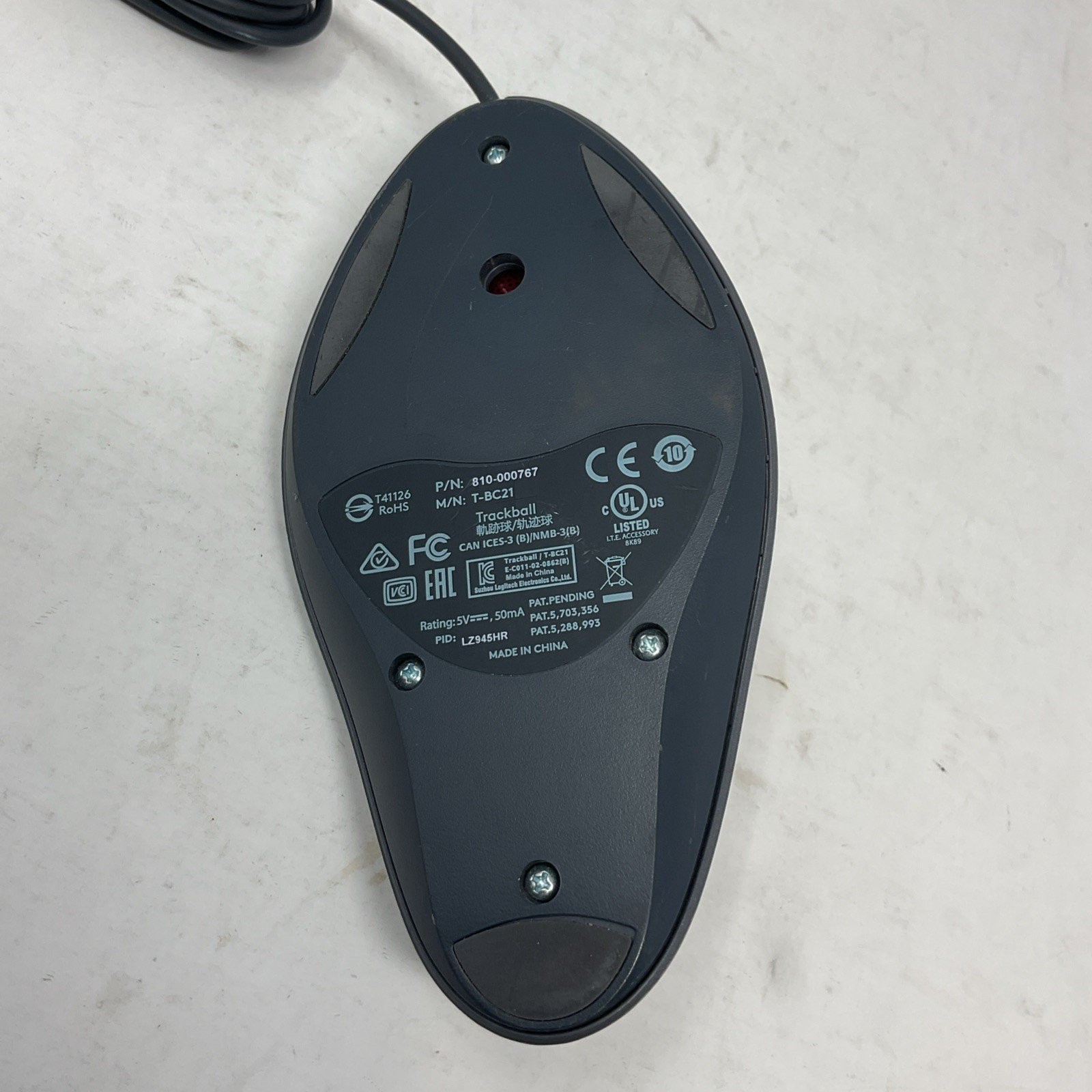 Logitech T-BC21 USB Optical Trackman Marble Mouse Trackball Wired 810-000767
