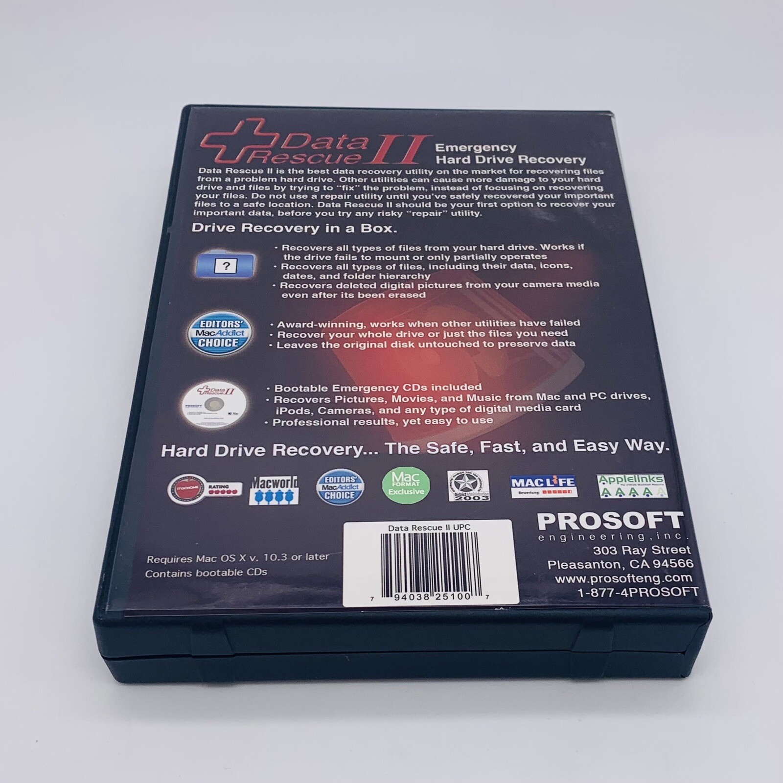 Data Rescue II 2 Emergency Hard Drive Recovery with Serial Number for Mac 2-Disc
