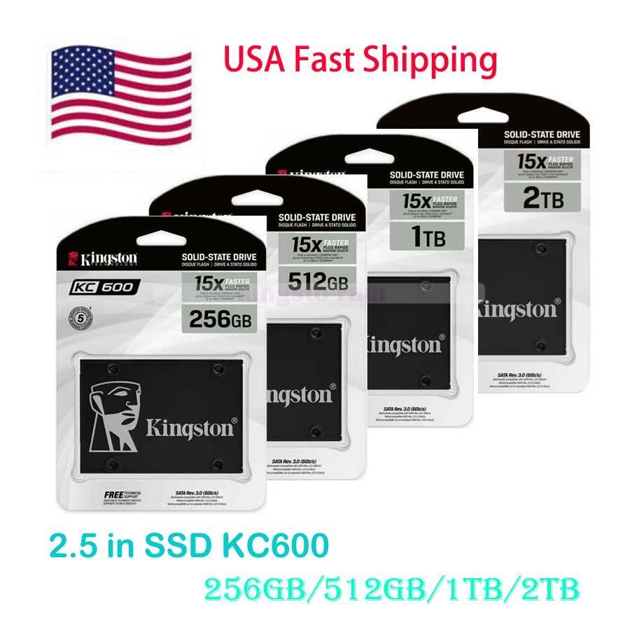Kingston 2.5 in SSD KC600 256 GB 512GB 1TB 2TB Solid State Drive SKC600MS lot US