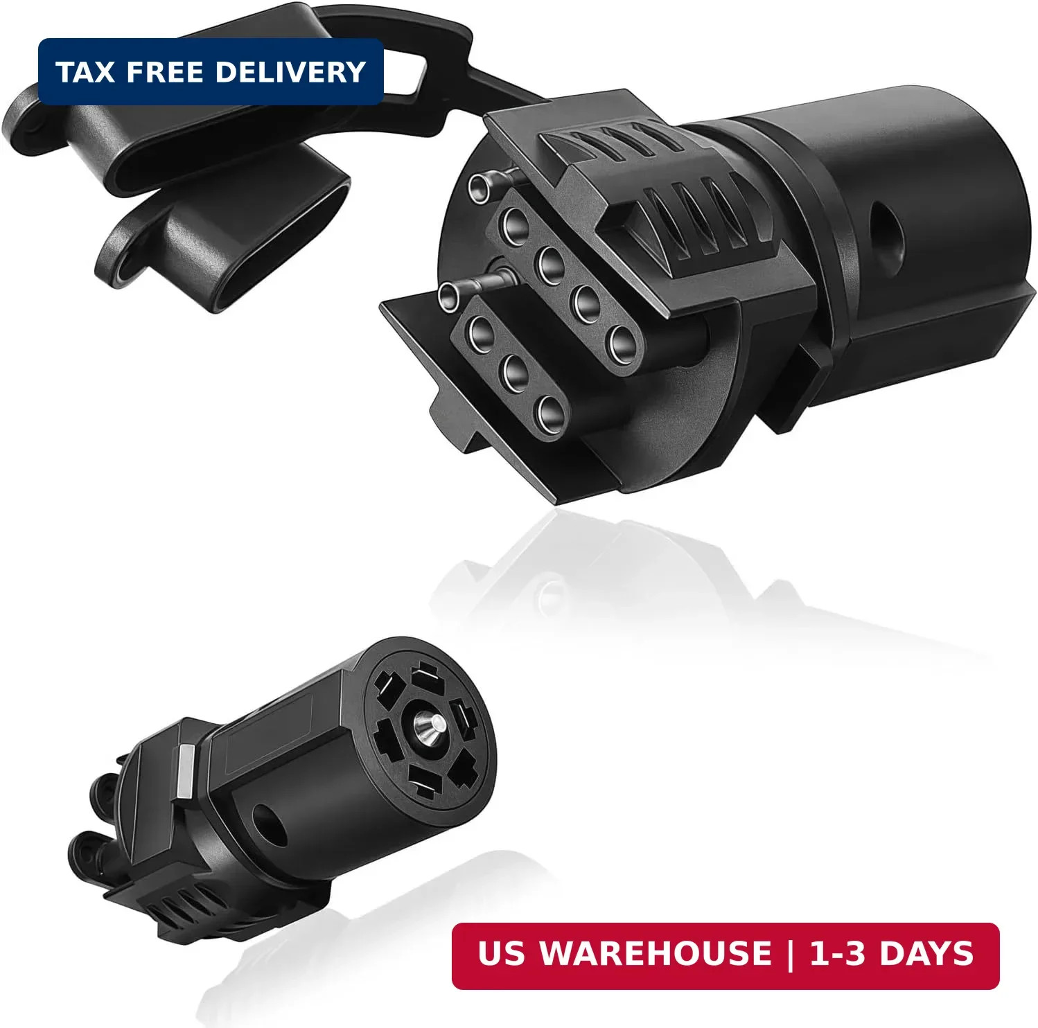 1PC 7 Pin to 4 Pin Trailer Adapter, 2-in-1 Design 7 Way to 4 & 5 Pin Trailer Plu