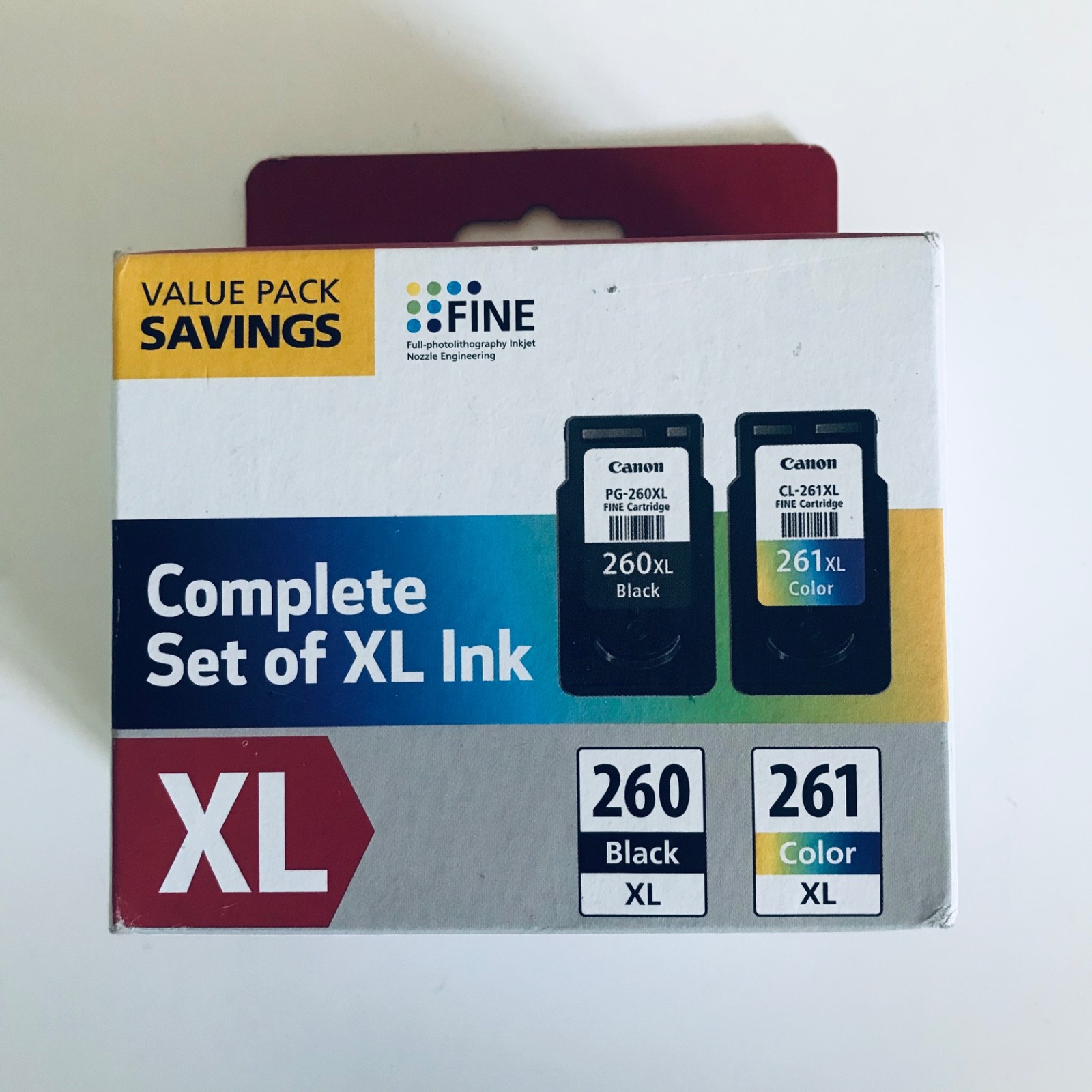 Canon Genuine PG-260XL / CL-261XL Black & Color High Yield Ink Cartridges OEM