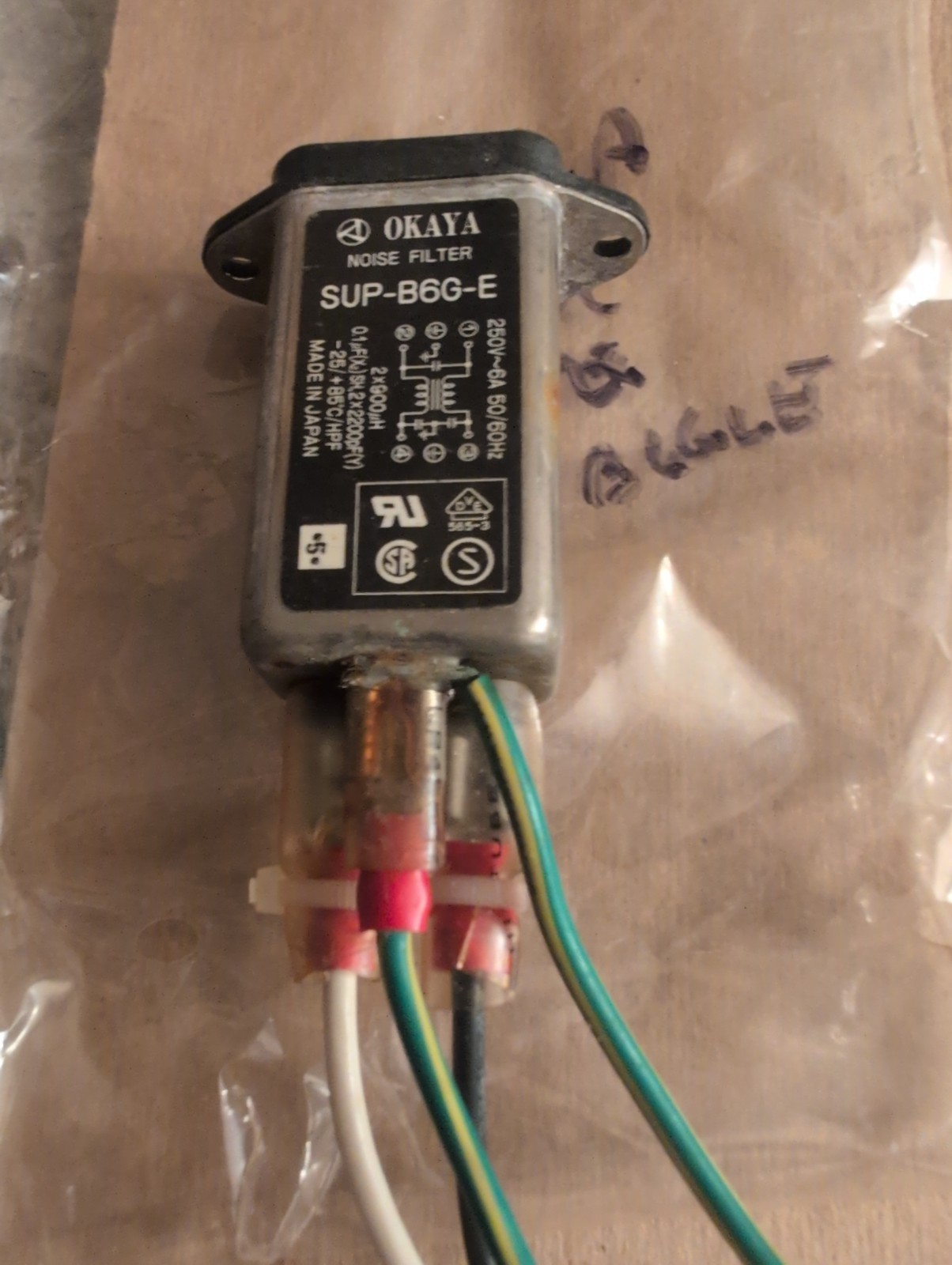 Vintage Okaya Computer Noise Filter Sup-b6g-e