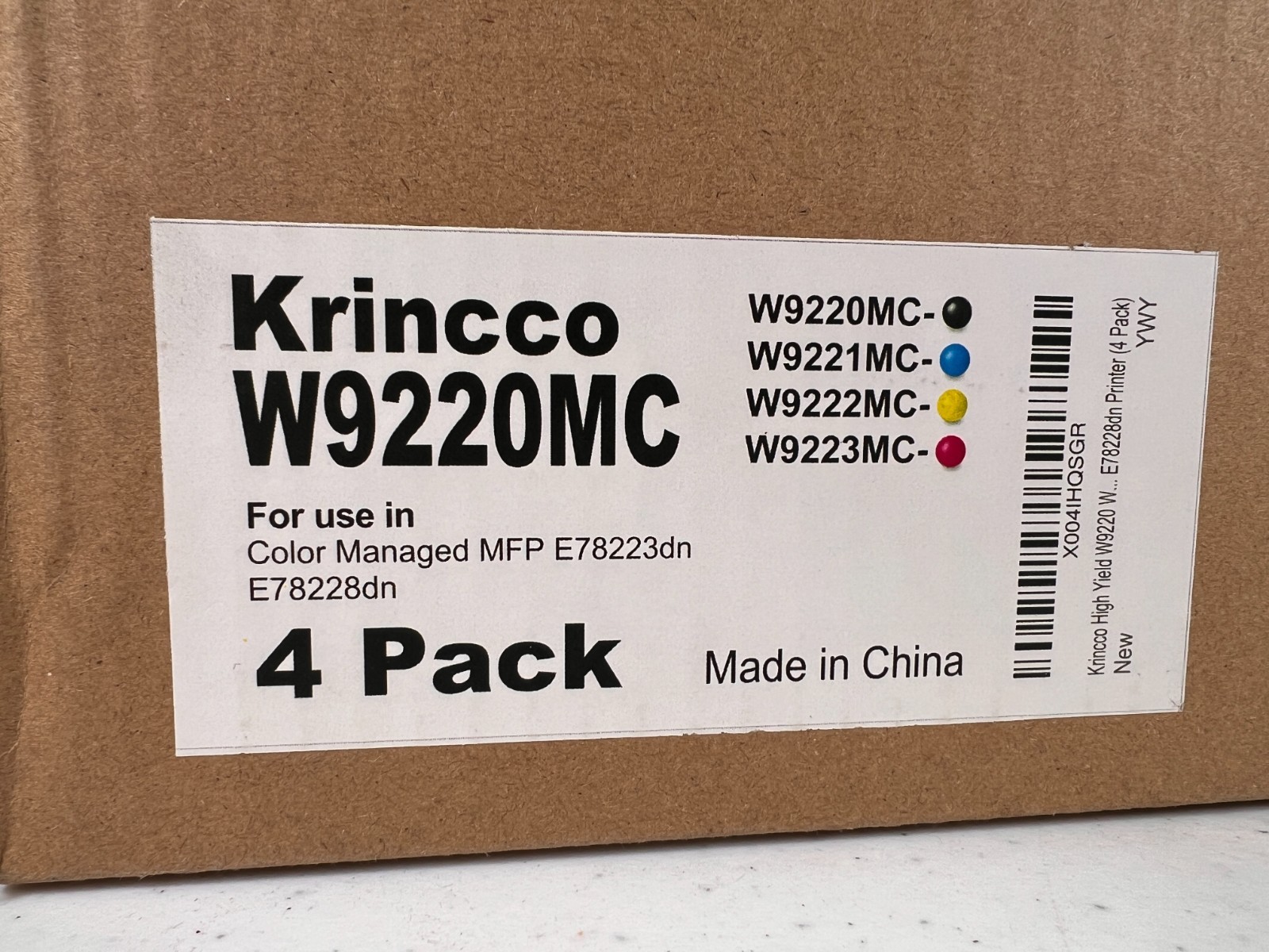 Krincco W9220MC W9221MC W9222MC W9223MC Toner Cartridges for MFP E78223dn