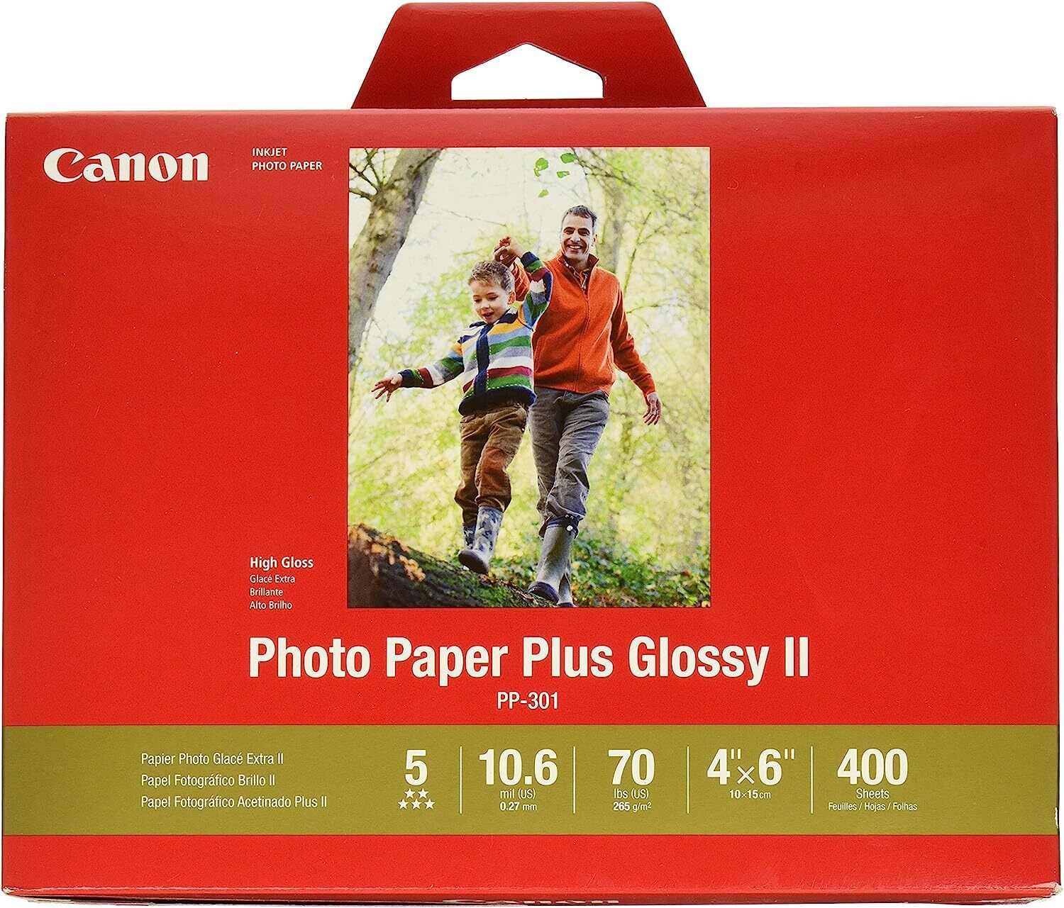 CanonInk Photo Paper Plus Glossy II 4″ x 6″ 400 Sheets (1432C007)